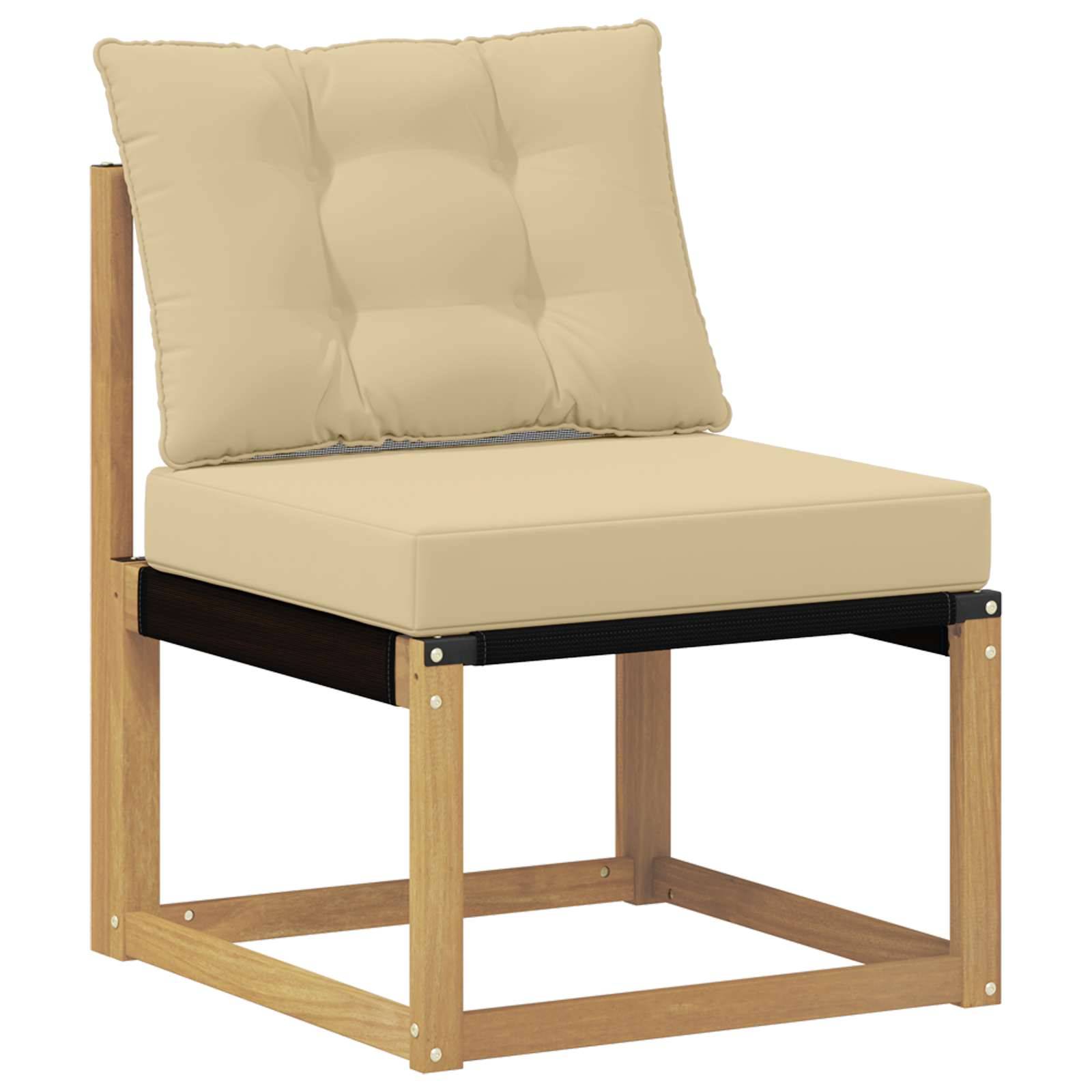vidaXL Outdoor-Sofagarnitur mit Kissen 3 pcs Weiß und Beige