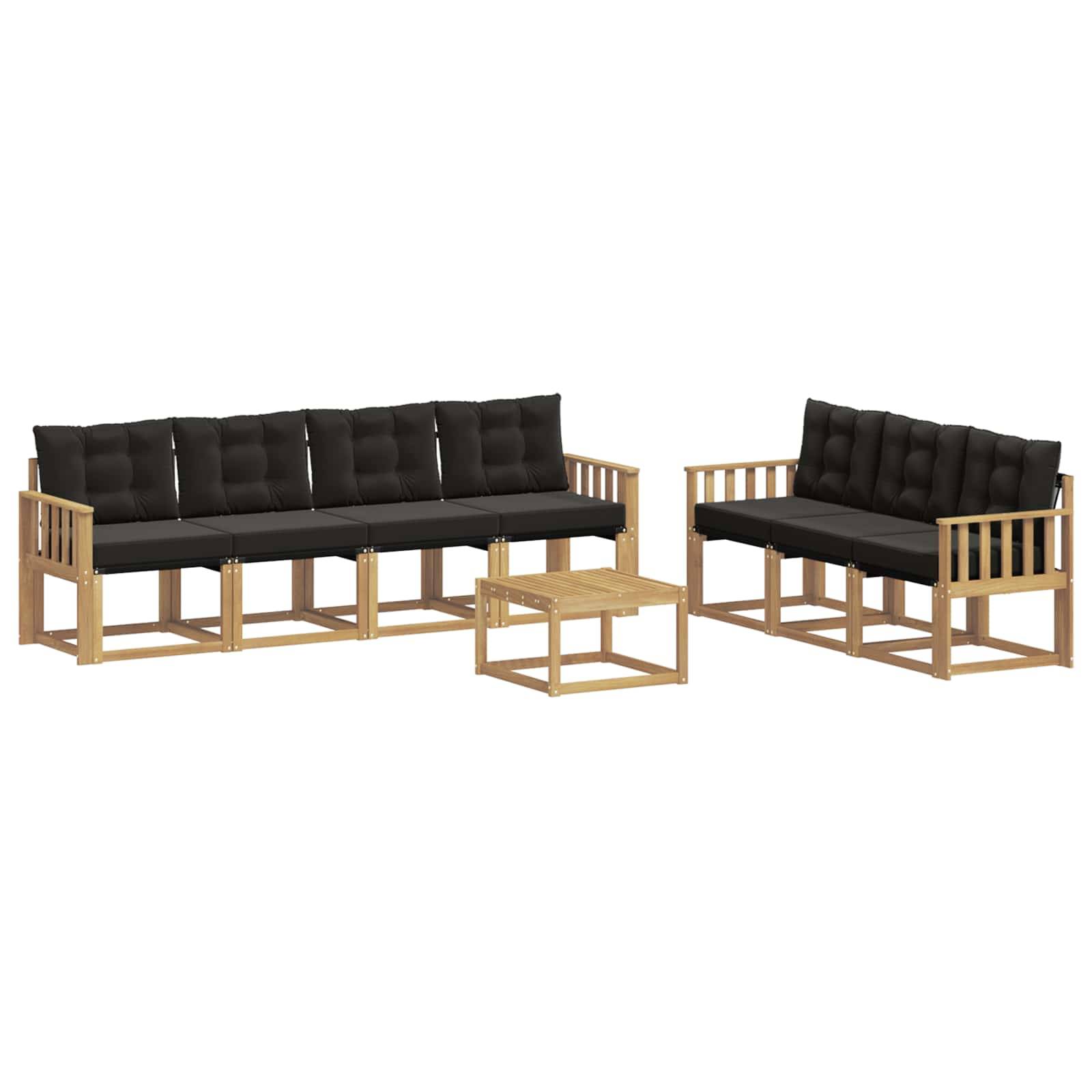 vidaXL Outdoor-Sofagarnitur mit Kissen 8 pcs Weiß und Schwarz