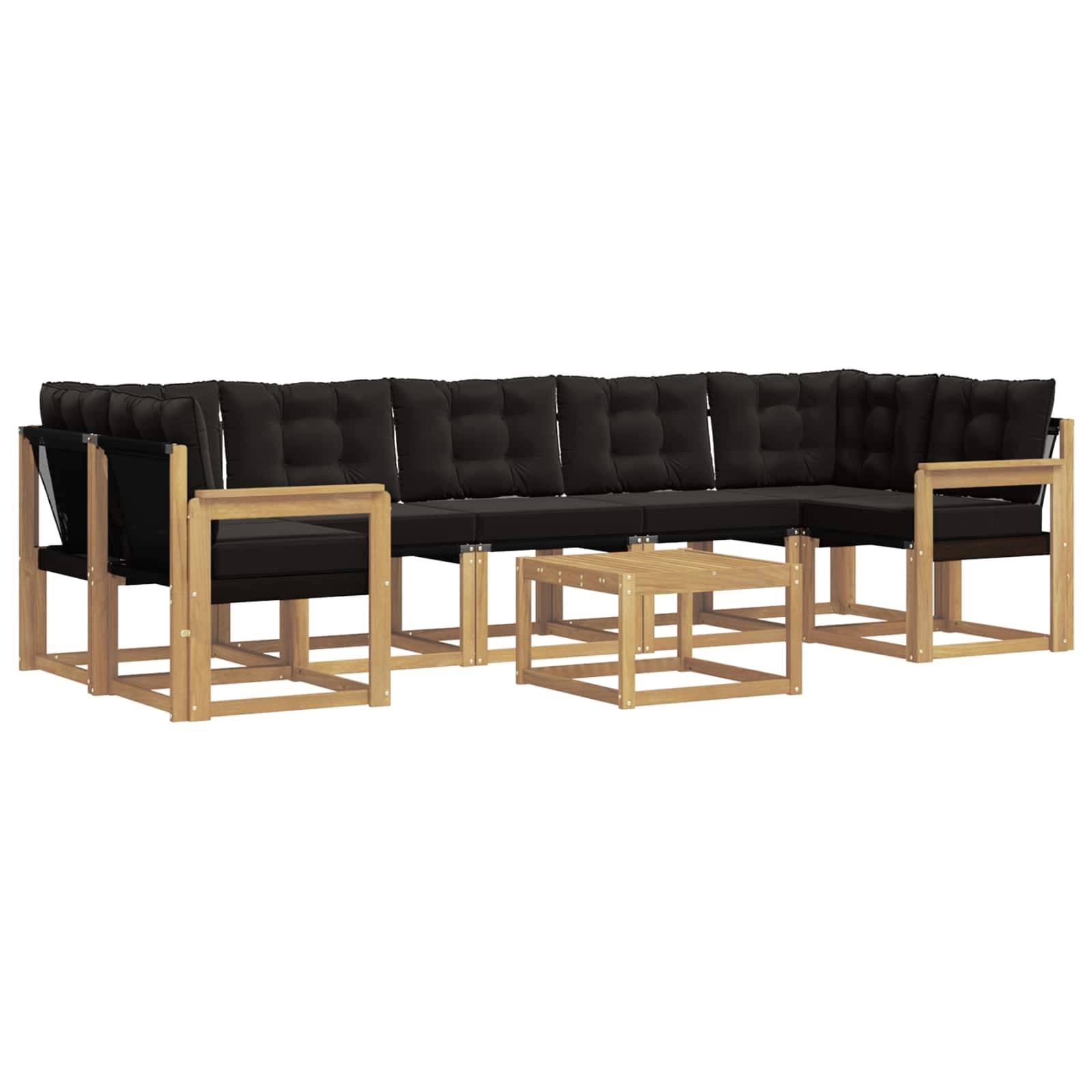 vidaXL Outdoor-Sofagarnitur mit Kissen 8 pcs Weiß und Schwarz