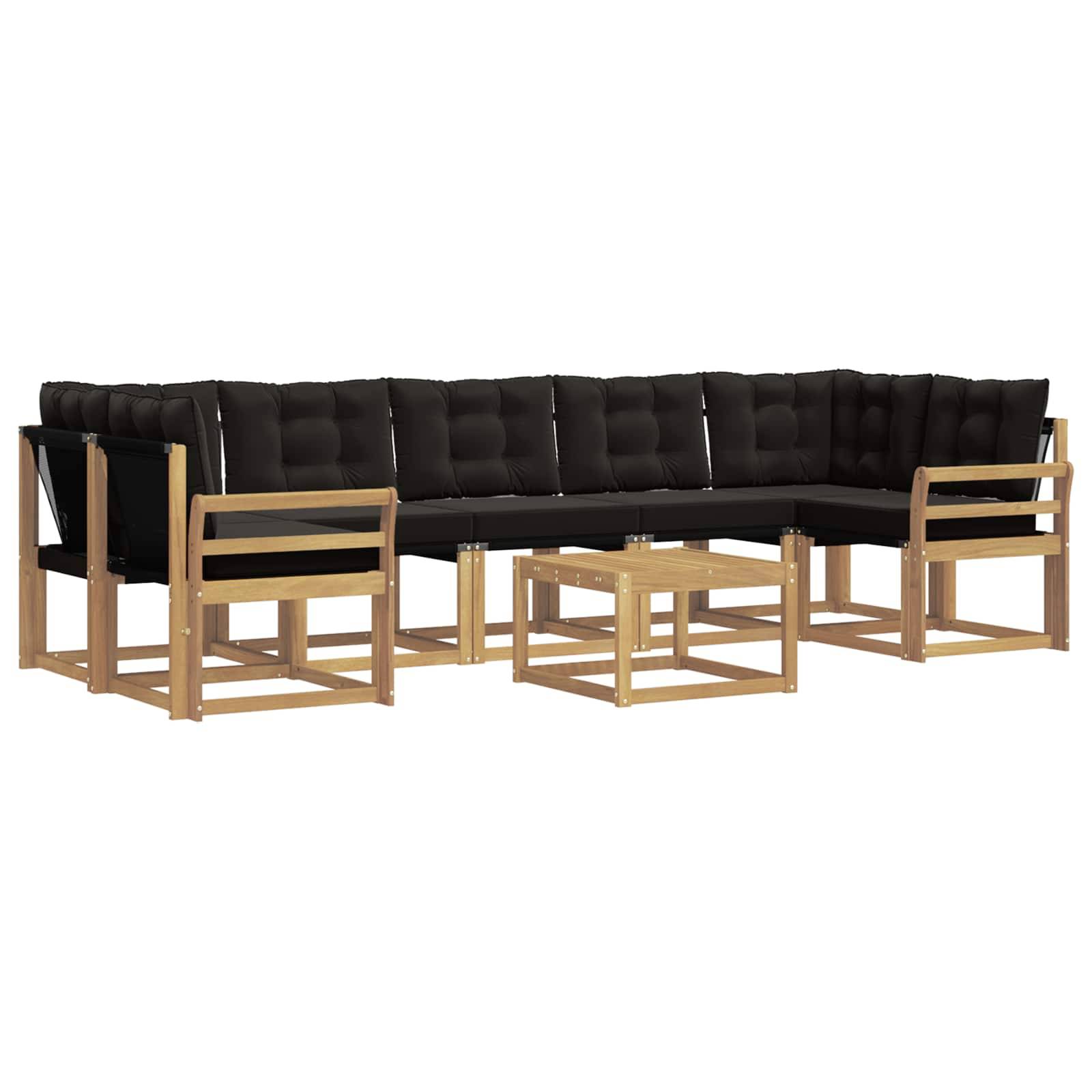 vidaXL Outdoor-Sofagarnitur mit Kissen 8 pcs Weiß und Schwarz