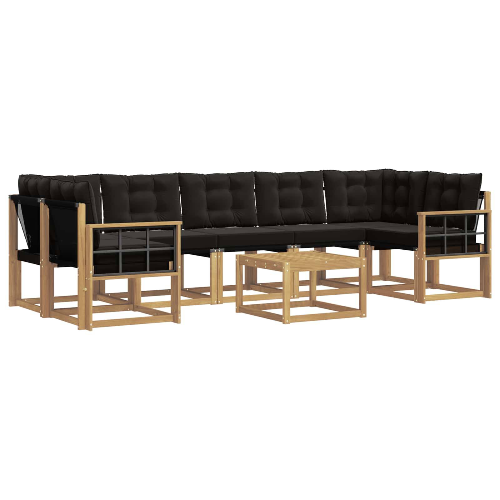 vidaXL Outdoor-Sofagarnitur mit Kissen 8 pcs Weiß und Schwarz