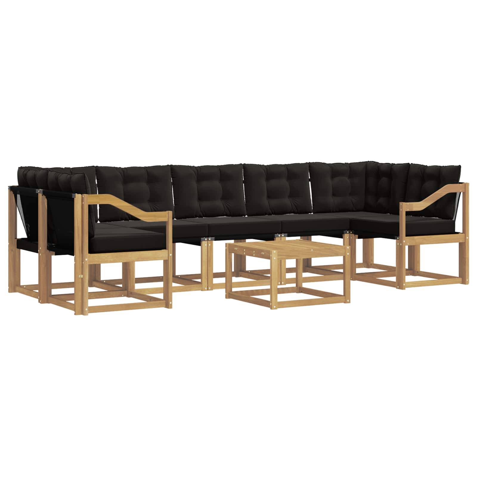 vidaXL Outdoor-Sofagarnitur mit Kissen 8 pcs Weiß und Schwarz