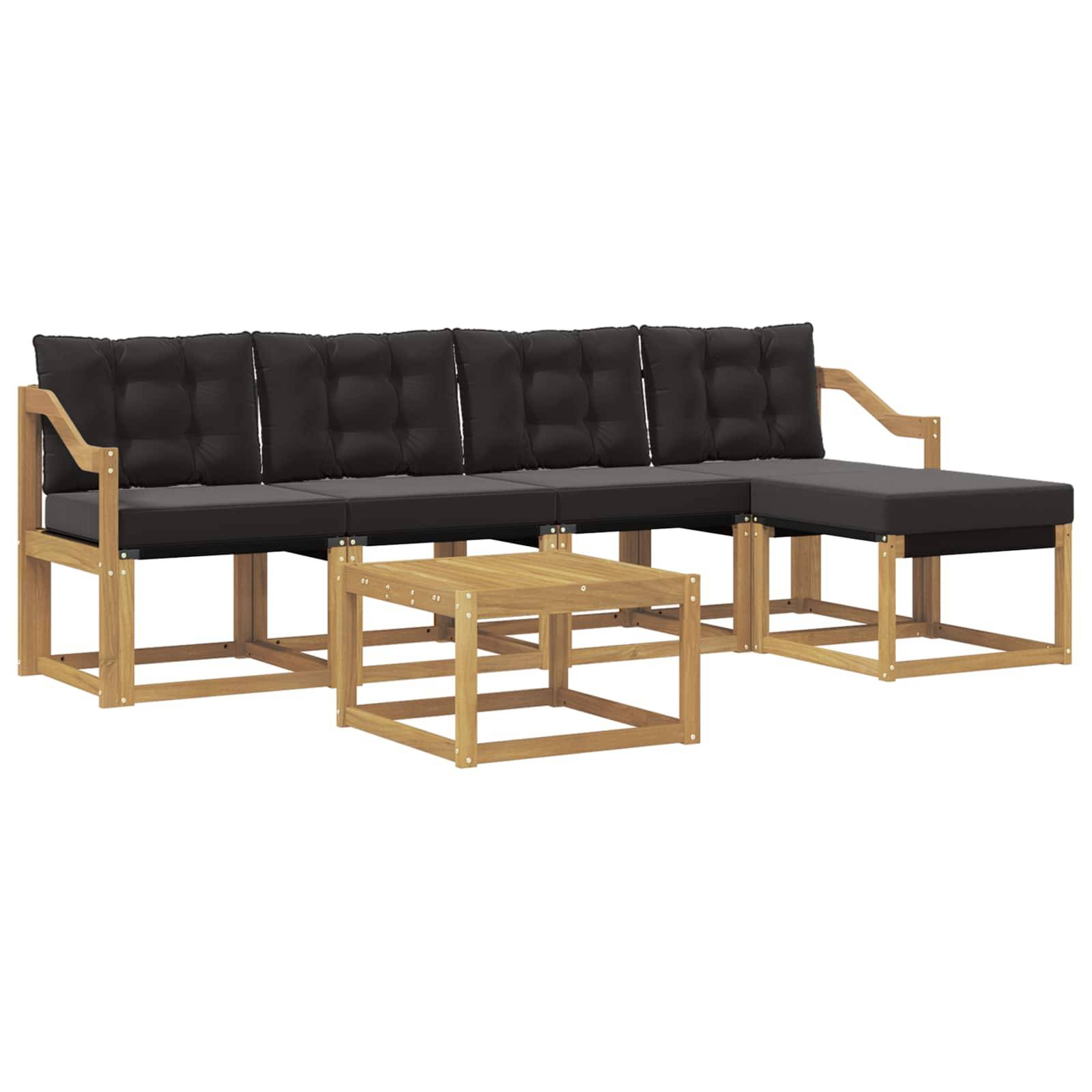 vidaXL Outdoor-Sofagarnitur mit Kissen 6 pcs Weiß und Schwarz