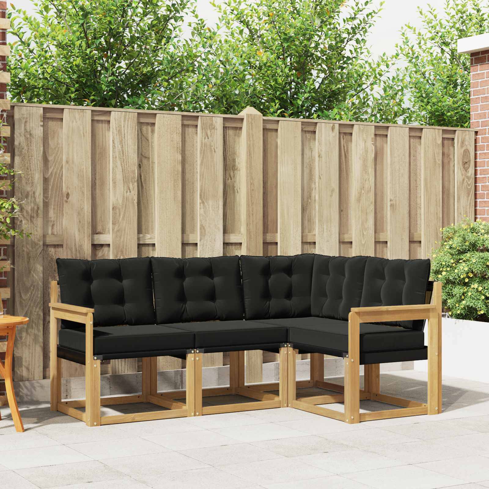 vidaXL Outdoor-Sofagarnitur mit Kissen 4 pcs Weiß und Schwarz