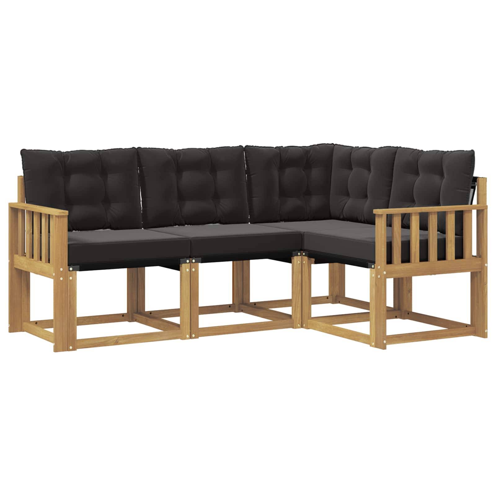 vidaXL Outdoor-Sofagarnitur mit Kissen 4 pcs Weiß und Schwarz
