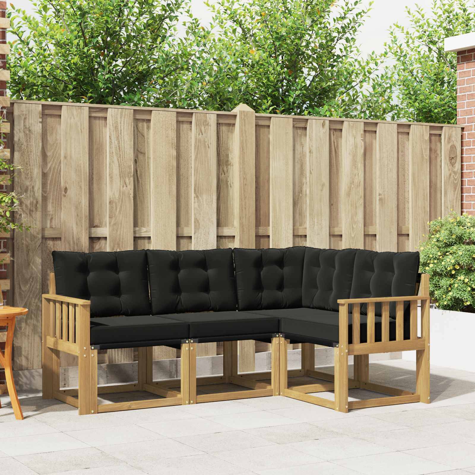 vidaXL Outdoor-Sofagarnitur mit Kissen 4 pcs Weiß und Schwarz