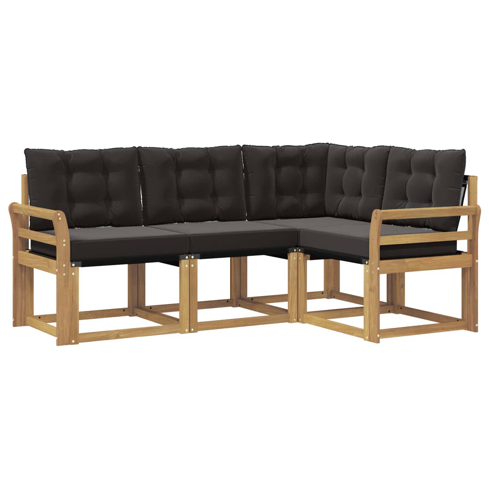vidaXL Outdoor-Sofagarnitur mit Kissen 4 pcs Weiß und Schwarz