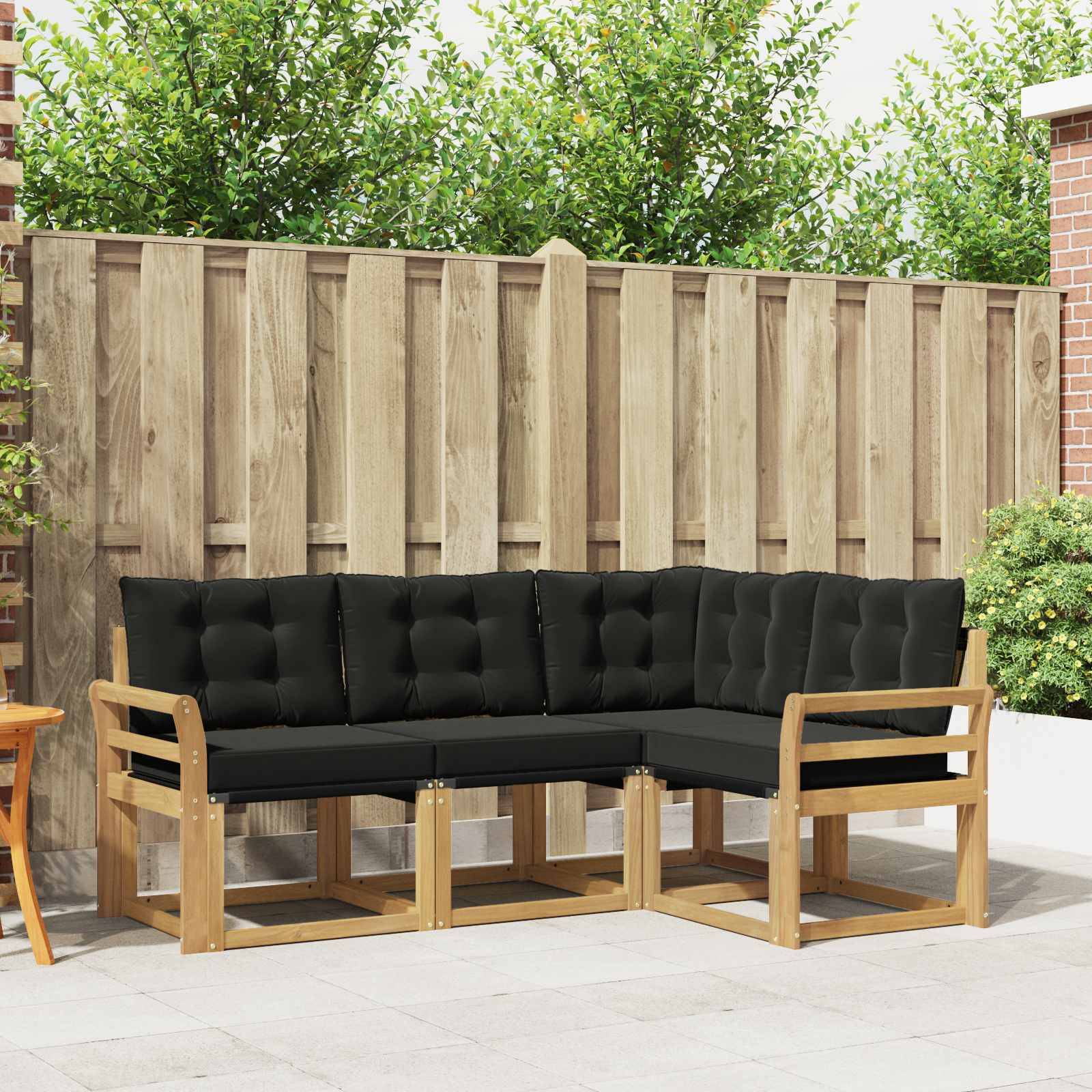vidaXL Outdoor-Sofagarnitur mit Kissen 4 pcs Weiß und Schwarz