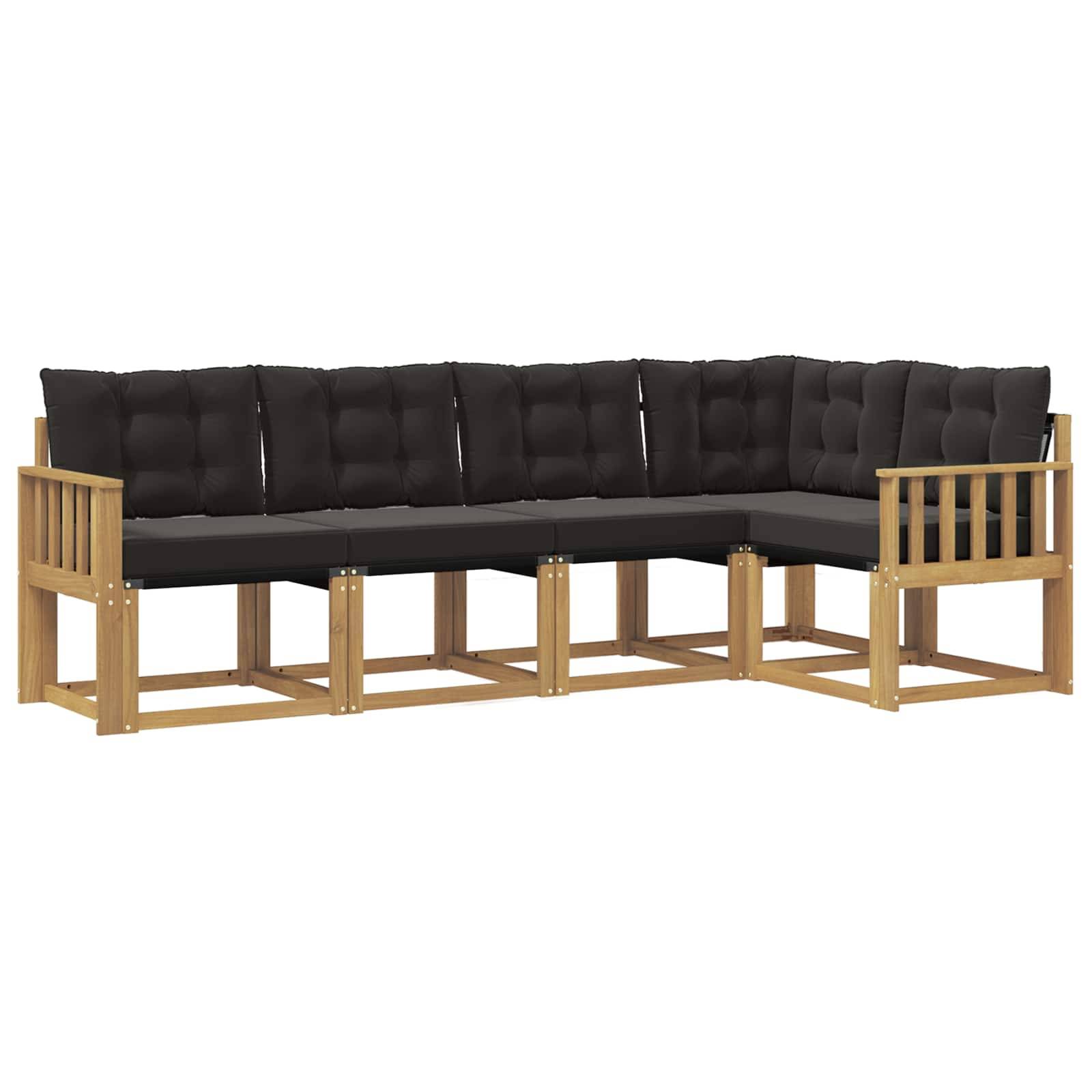 vidaXL Outdoor-Sofagarnitur mit Kissen 5 pcs Weiß und Schwarz