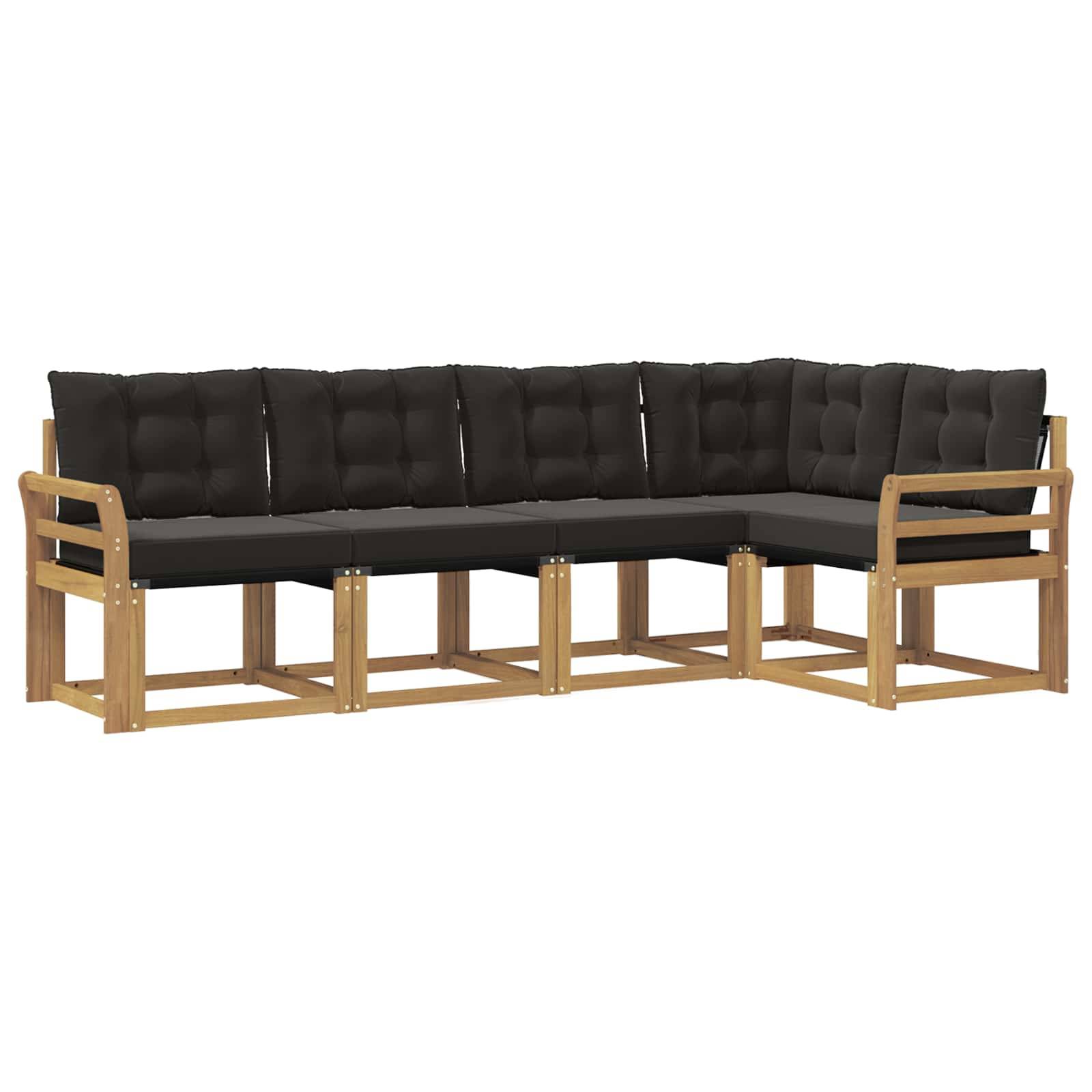 vidaXL Outdoor-Sofagarnitur mit Kissen 5 pcs Weiß und Schwarz