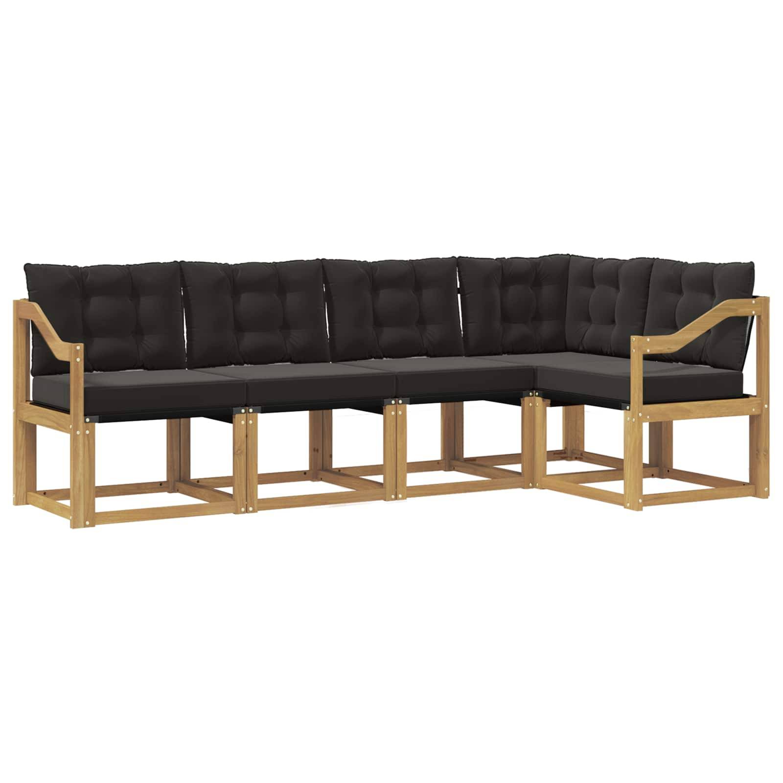 vidaXL Outdoor-Sofagarnitur mit Kissen 5 pcs Weiß und Schwarz