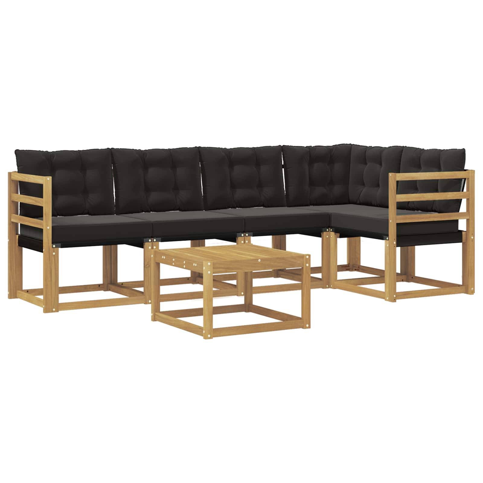 vidaXL Outdoor-Sofagarnitur mit Kissen 6 pcs Weiß und Schwarz