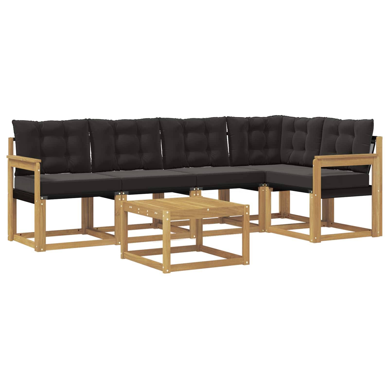 vidaXL Outdoor-Sofagarnitur mit Kissen 6 pcs Weiß und Schwarz