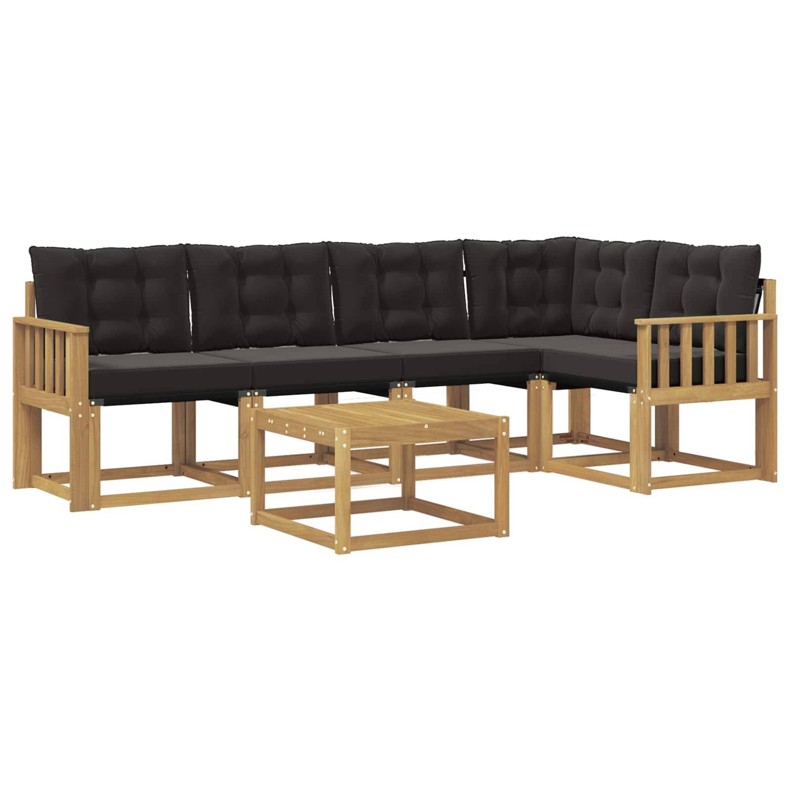vidaXL Outdoor-Sofagarnitur mit Kissen 6 pcs Weiß und Schwarz