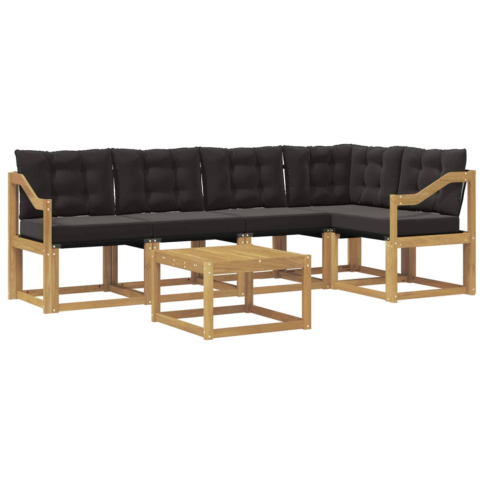 vidaXL Outdoor-Sofagarnitur mit Kissen 6 pcs Weiß und Schwarz