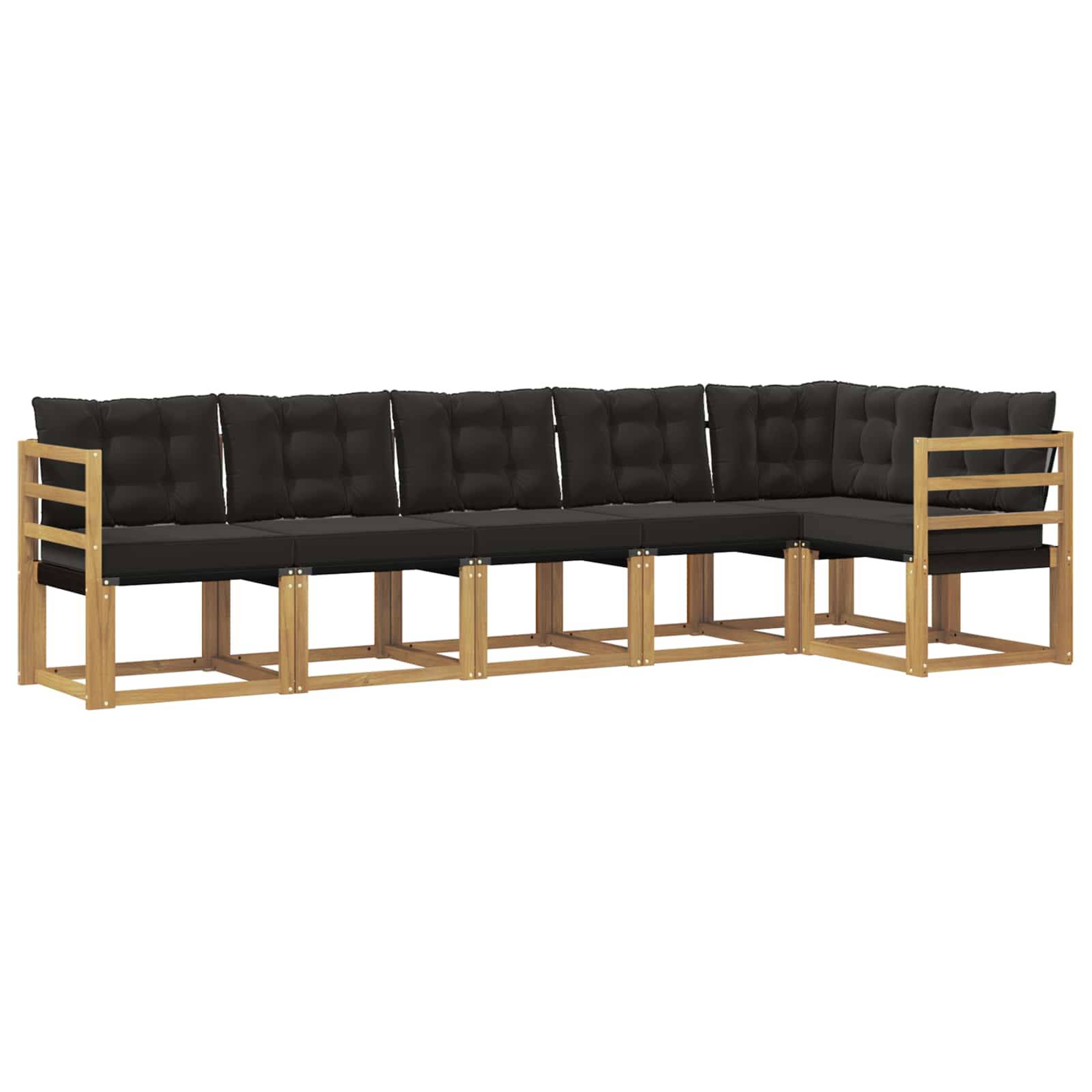 vidaXL Outdoor-Sofagarnitur mit Kissen 6 pcs Weiß und Schwarz