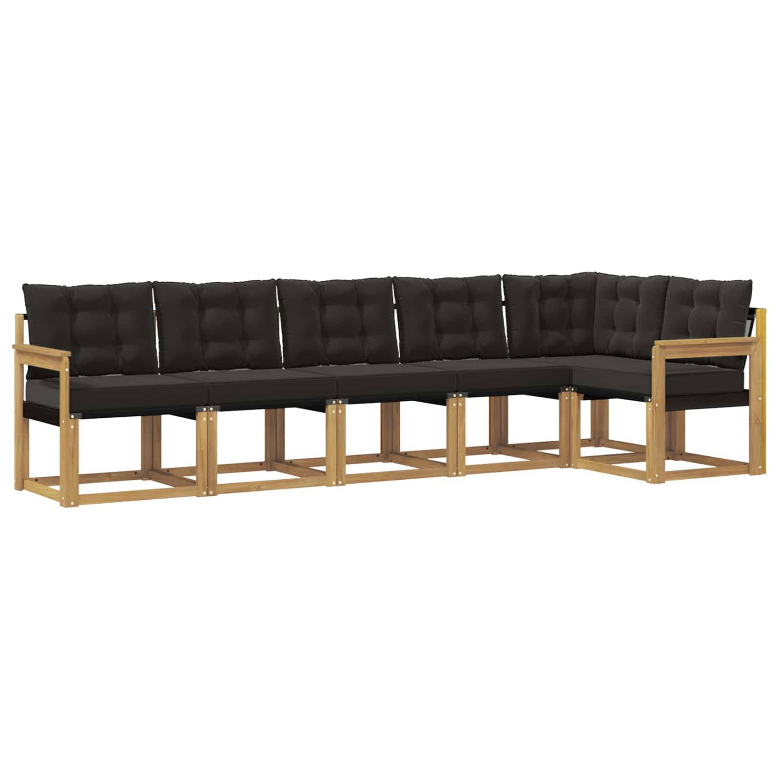 vidaXL Outdoor-Sofagarnitur mit Kissen 6 pcs Weiß und Schwarz