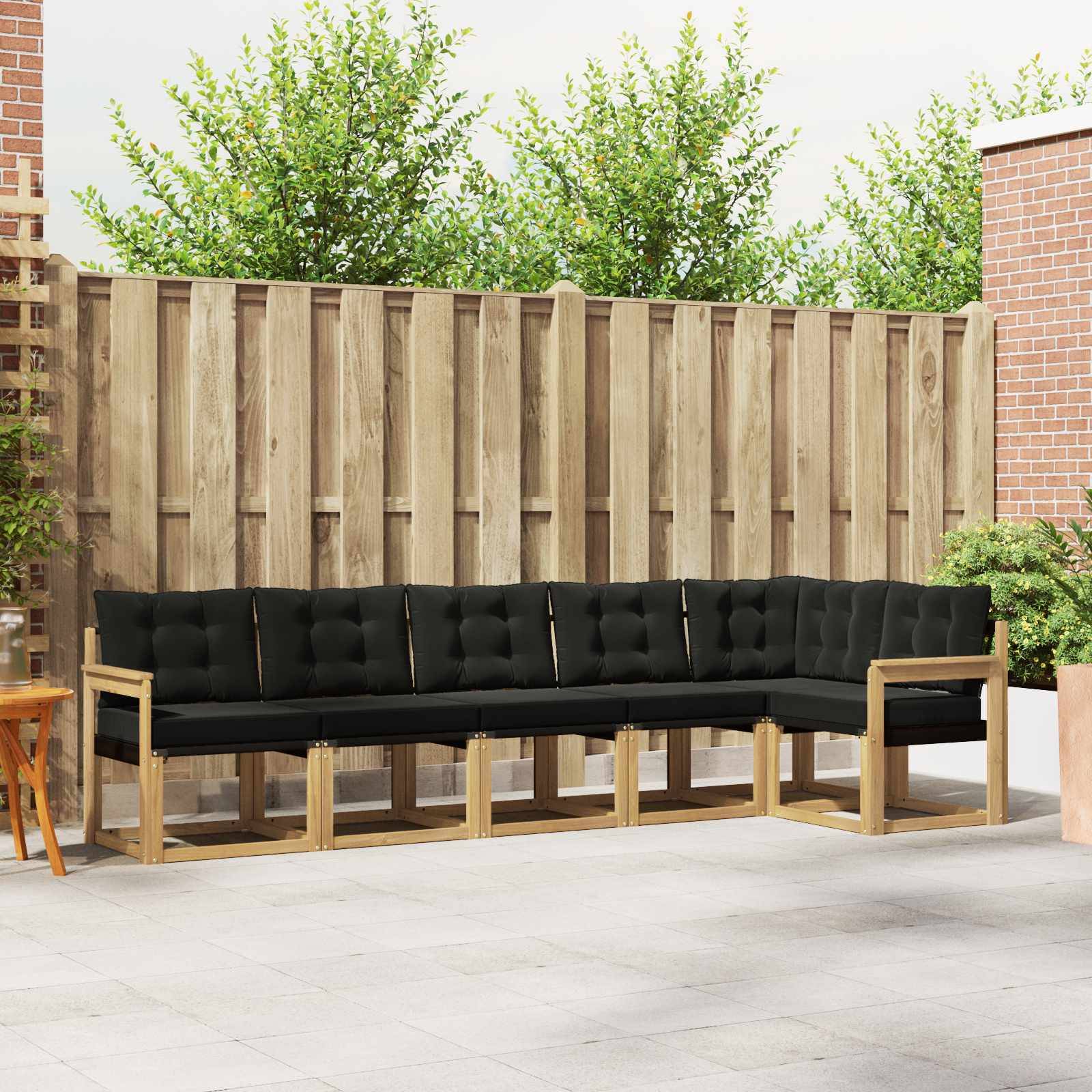 vidaXL Outdoor-Sofagarnitur mit Kissen 6 pcs Weiß und Schwarz