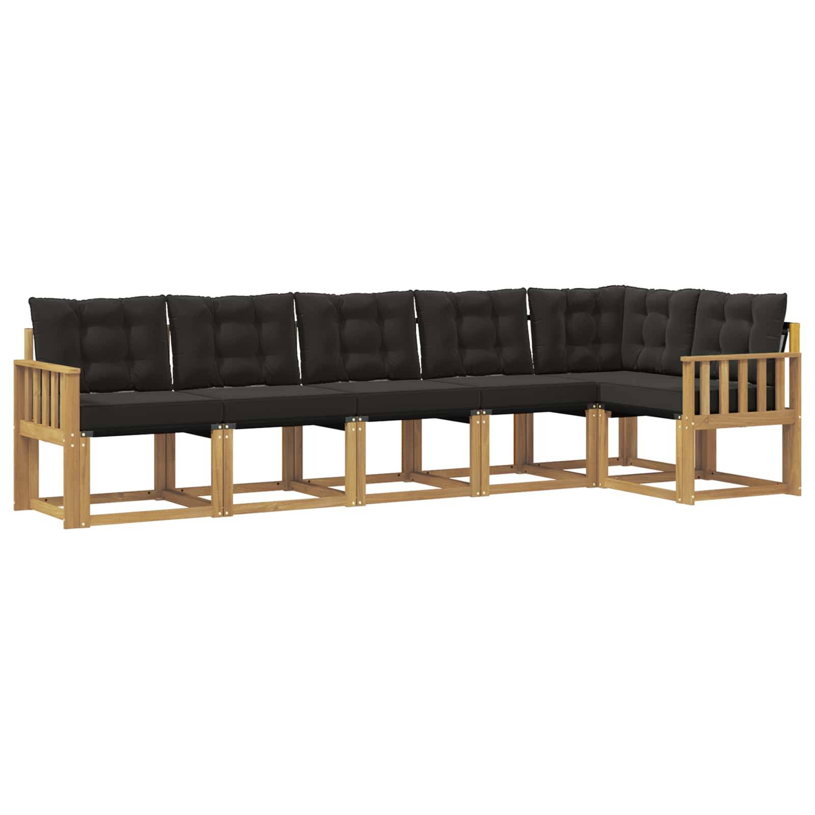 vidaXL Outdoor-Sofagarnitur mit Kissen 6 pcs Weiß und Schwarz