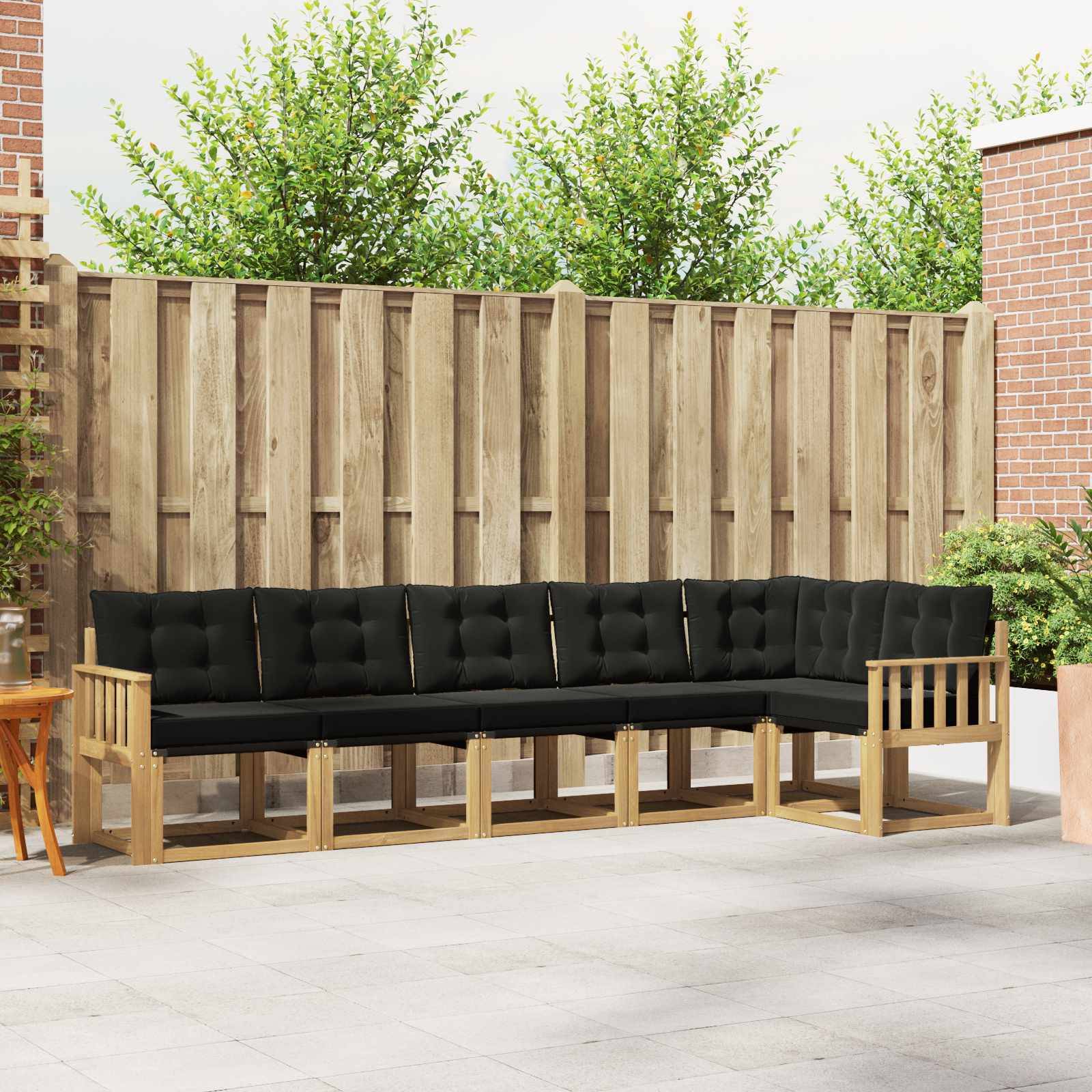 vidaXL Outdoor-Sofagarnitur mit Kissen 6 pcs Weiß und Schwarz