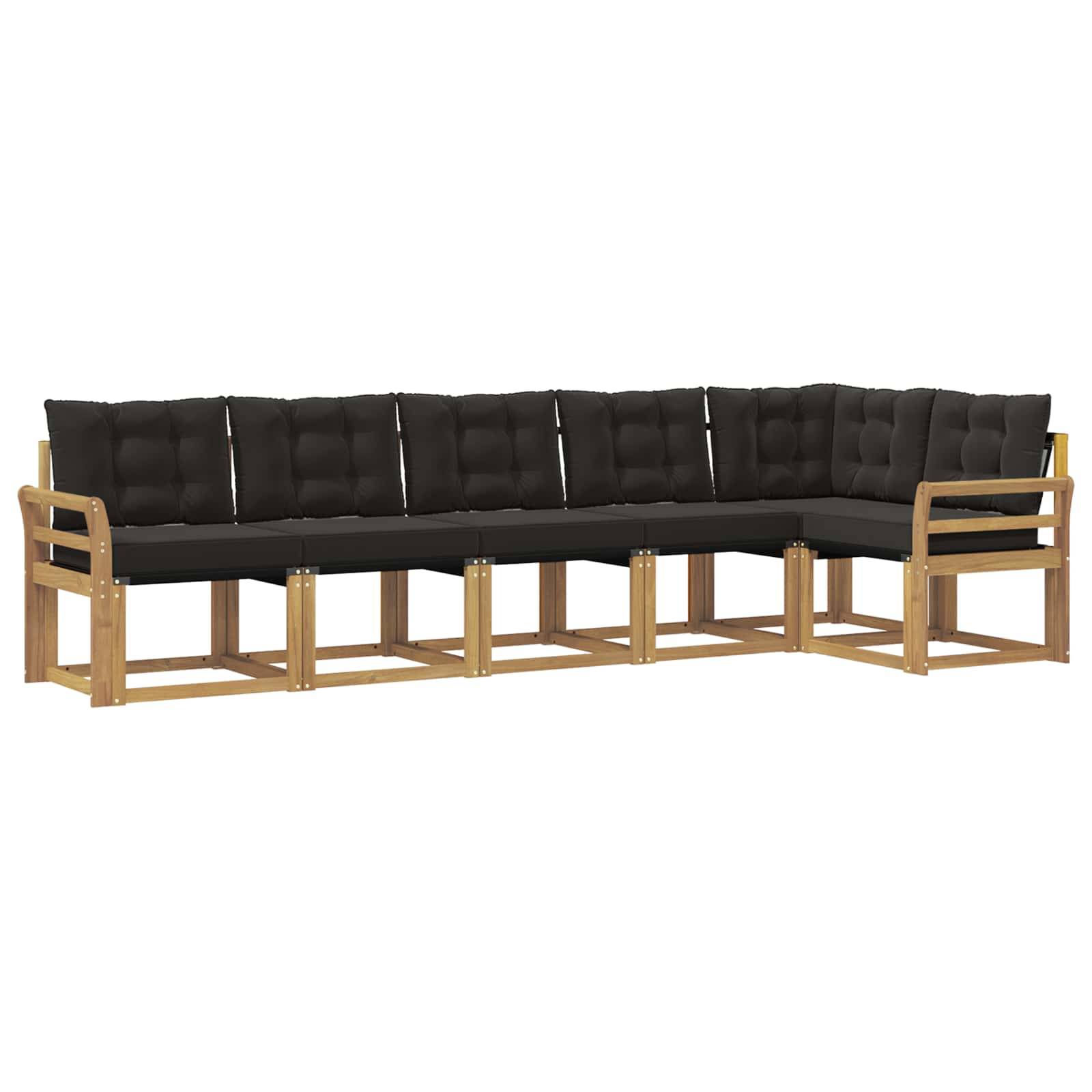 vidaXL Outdoor-Sofagarnitur mit Kissen 6 pcs Weiß und Schwarz
