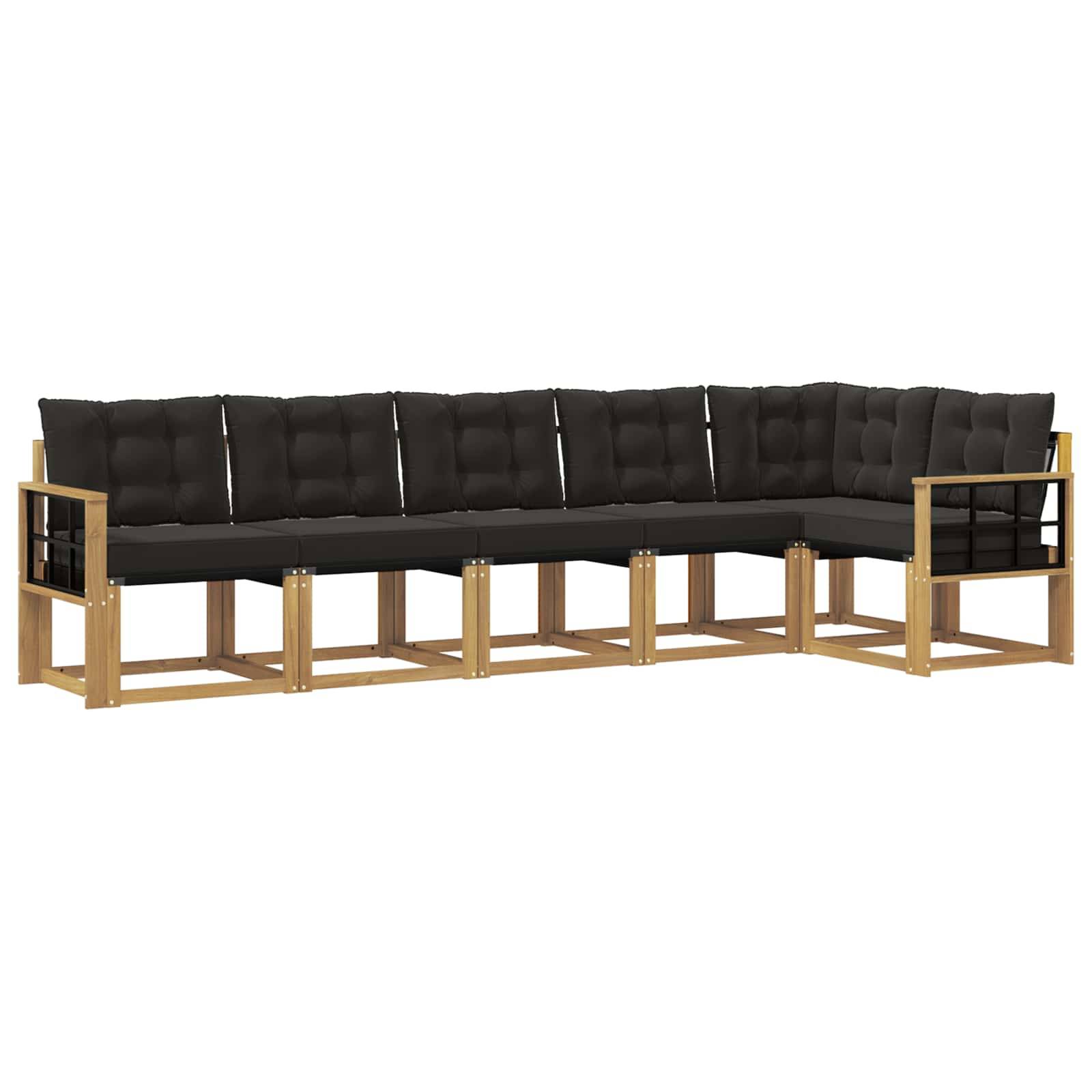 vidaXL Outdoor-Sofagarnitur mit Kissen 6 pcs Weiß und Schwarz
