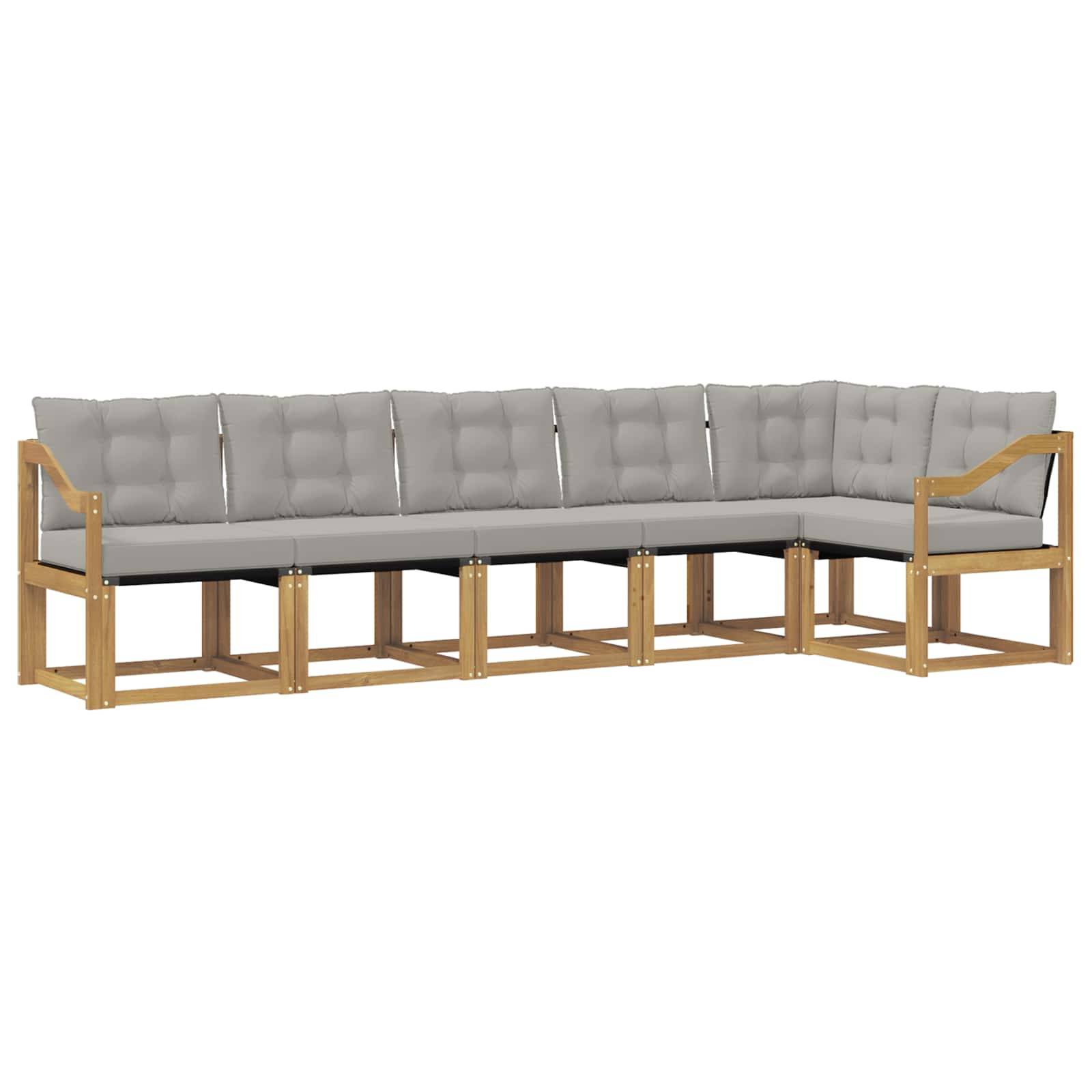 vidaXL Outdoor-Sofagarnitur mit Kissen 6 pcs Weiß und Hellgrau