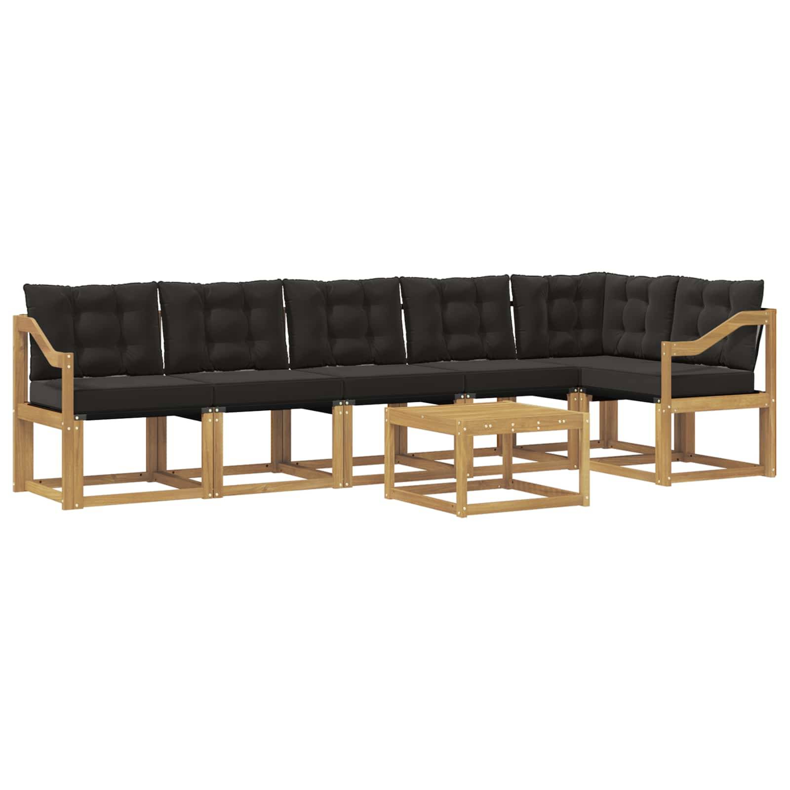 vidaXL Outdoor-Sofagarnitur mit Kissen 7 pcs Weiß und Schwarz