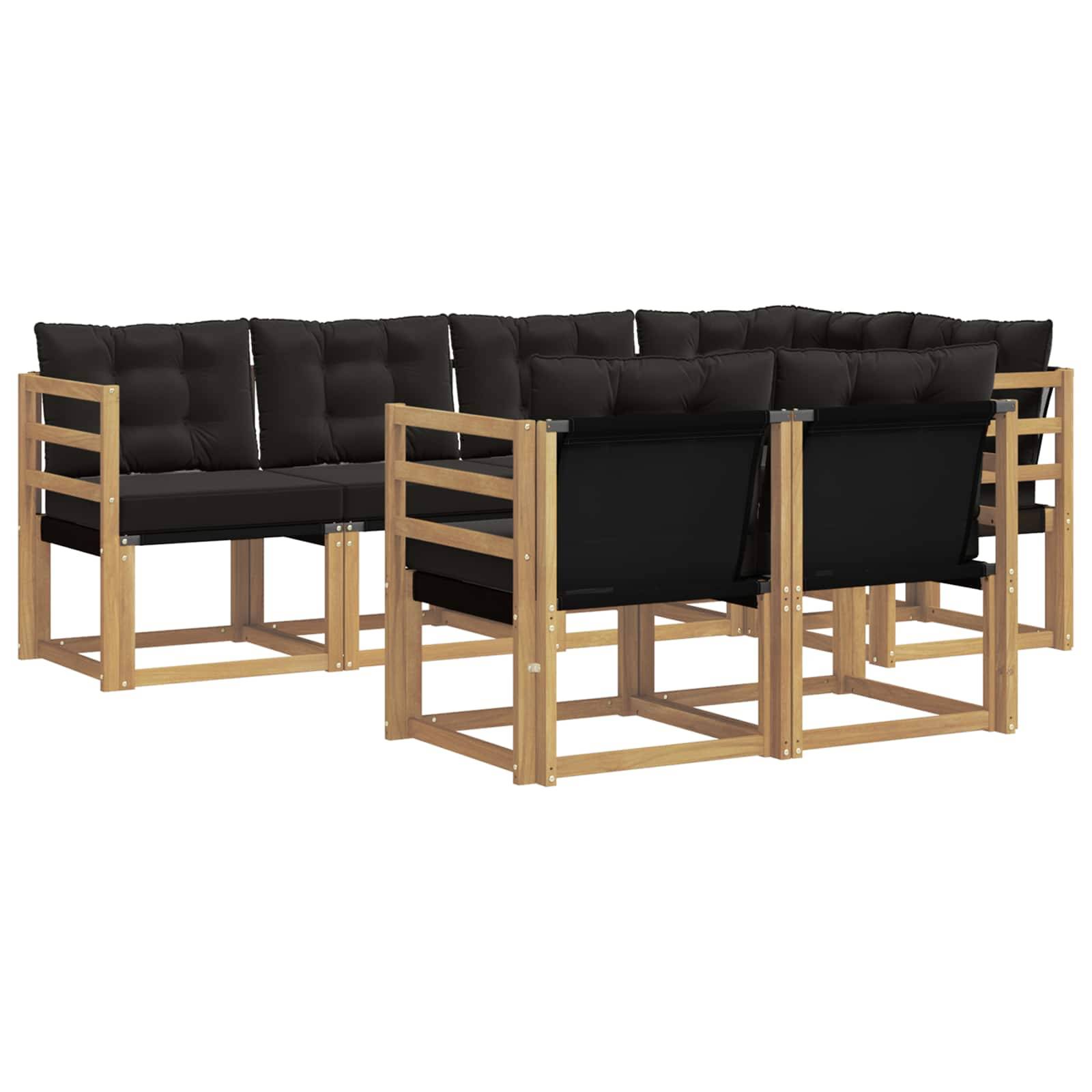 vidaXL Outdoor-Sofagarnitur mit Kissen 7 pcs Weiß und Schwarz