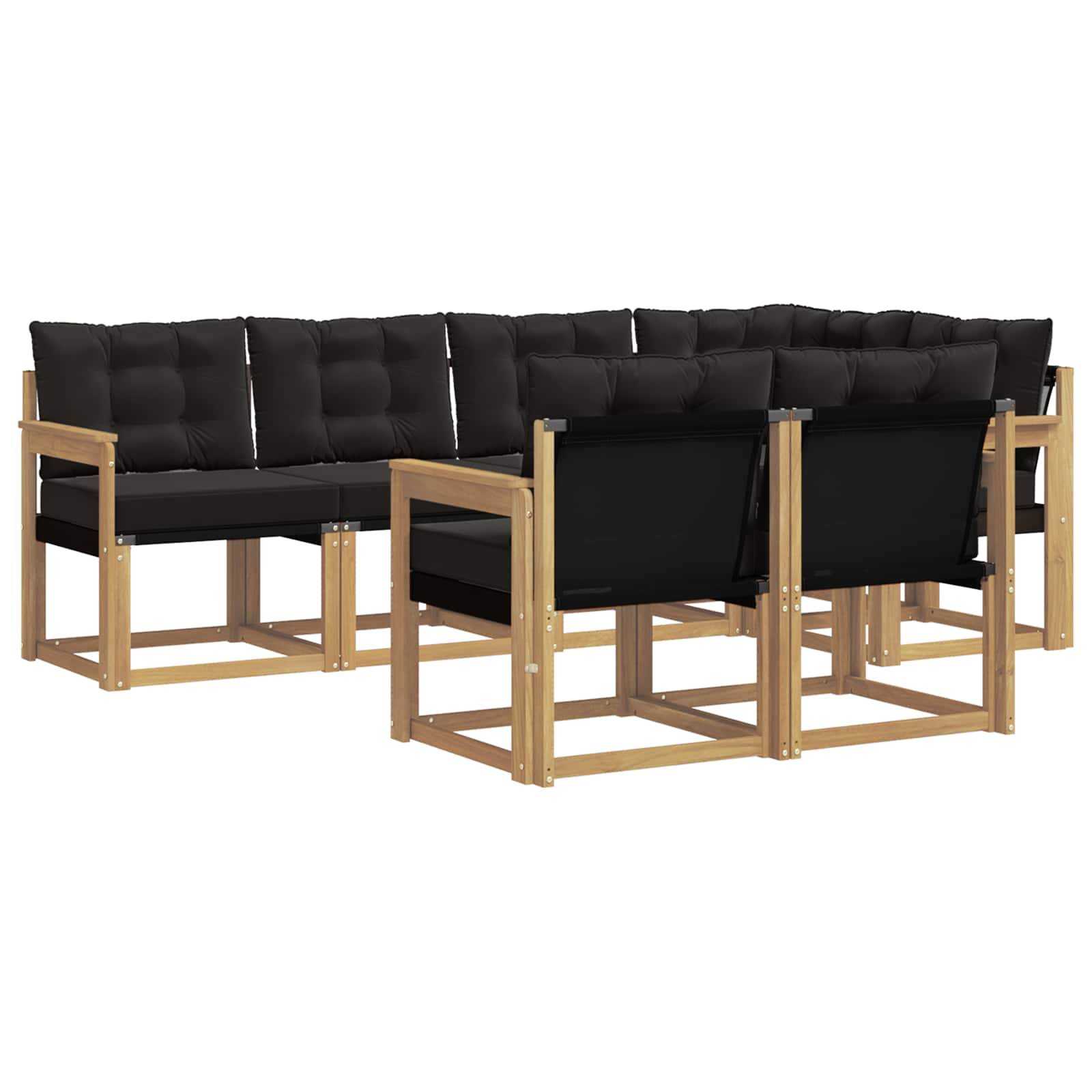 vidaXL Outdoor-Sofagarnitur mit Kissen 7 pcs Weiß und Schwarz