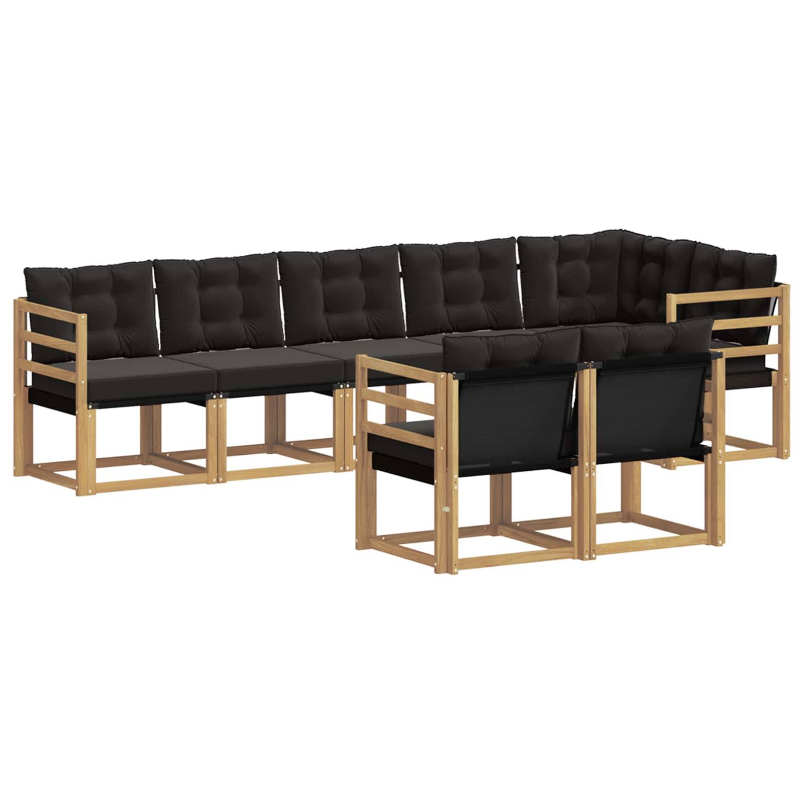vidaXL Outdoor-Sofagarnitur mit Kissen 8 pcs Weiß und Schwarz