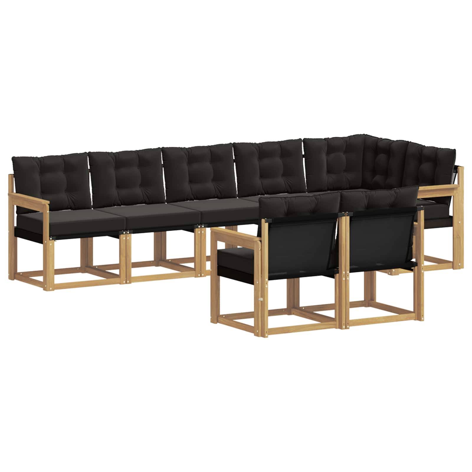 vidaXL Outdoor-Sofagarnitur mit Kissen 8 pcs Weiß und Schwarz