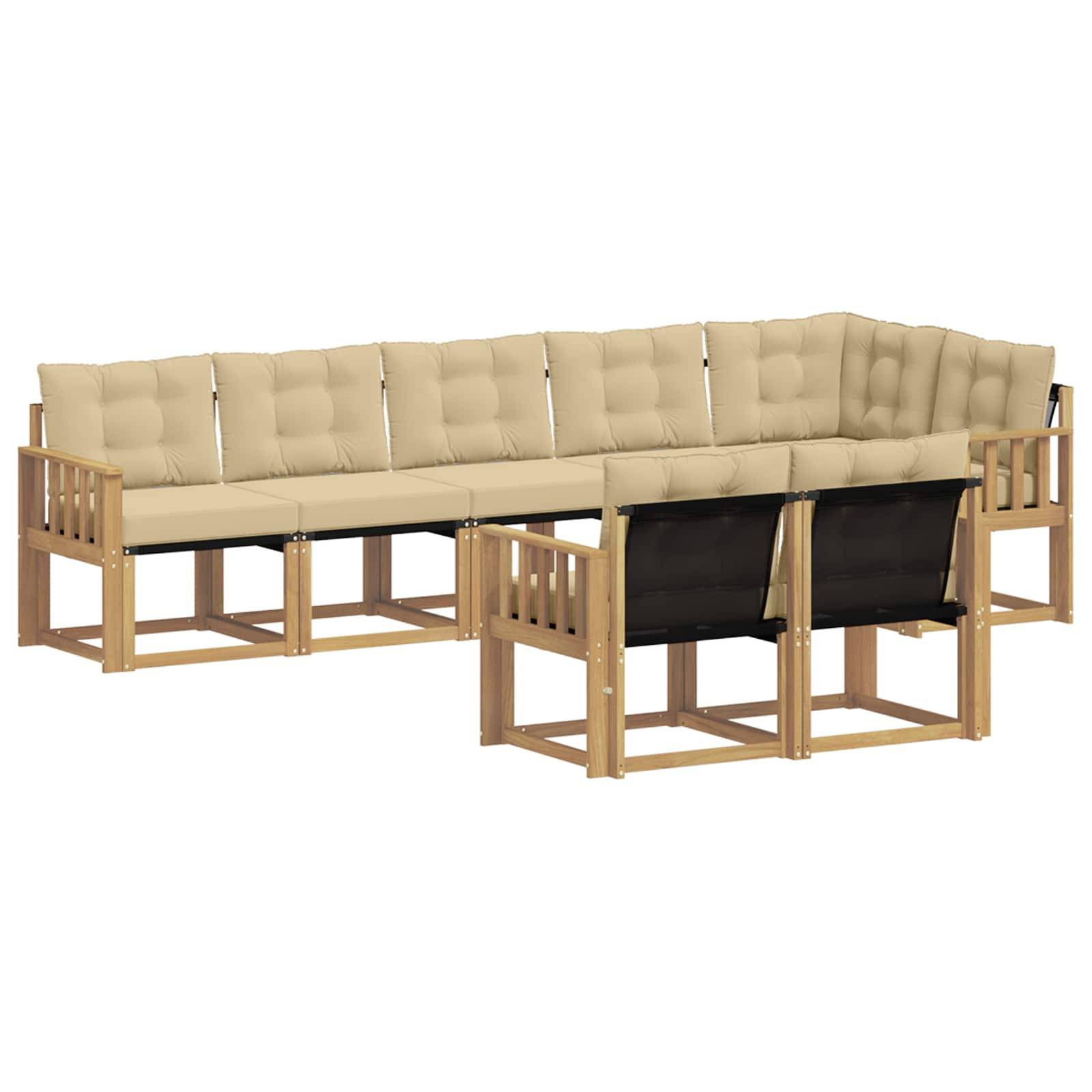 vidaXL Outdoor-Sofagarnitur mit Kissen 8 pcs Weiß und Beige