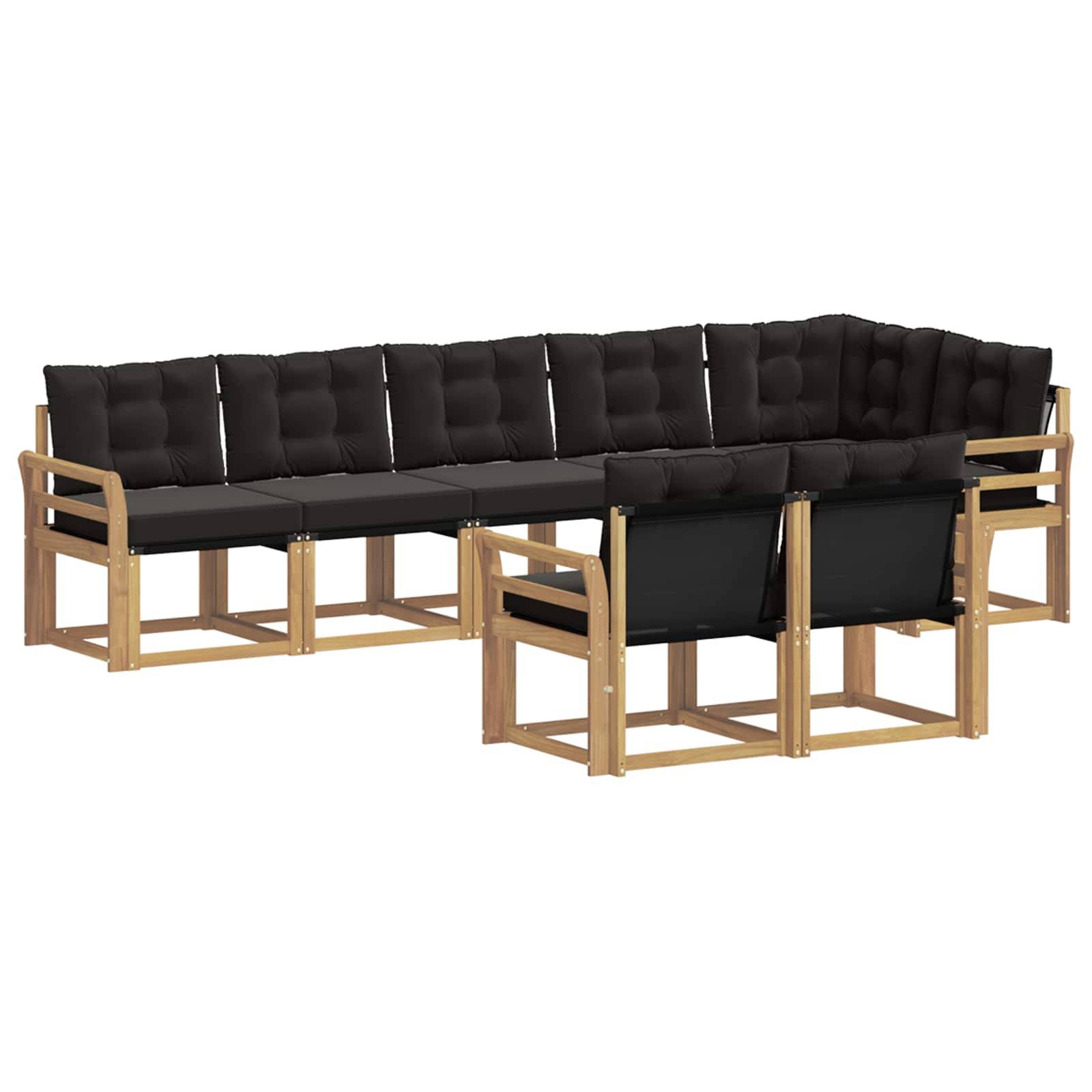 vidaXL Outdoor-Sofagarnitur mit Kissen 8 pcs Weiß und Schwarz