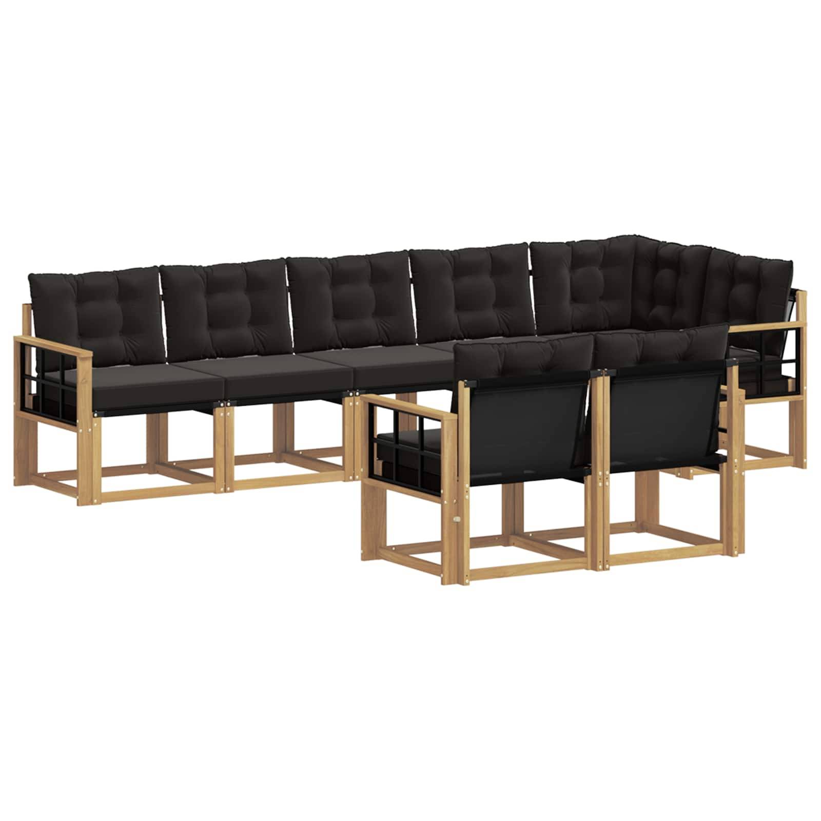 vidaXL Outdoor-Sofagarnitur mit Kissen 8 pcs Weiß und Schwarz