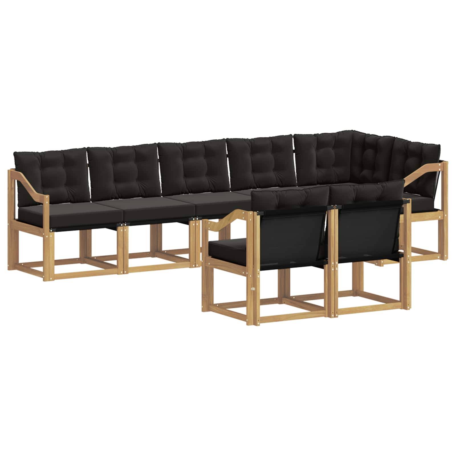 vidaXL Outdoor-Sofagarnitur mit Kissen 8 pcs Weiß und Schwarz