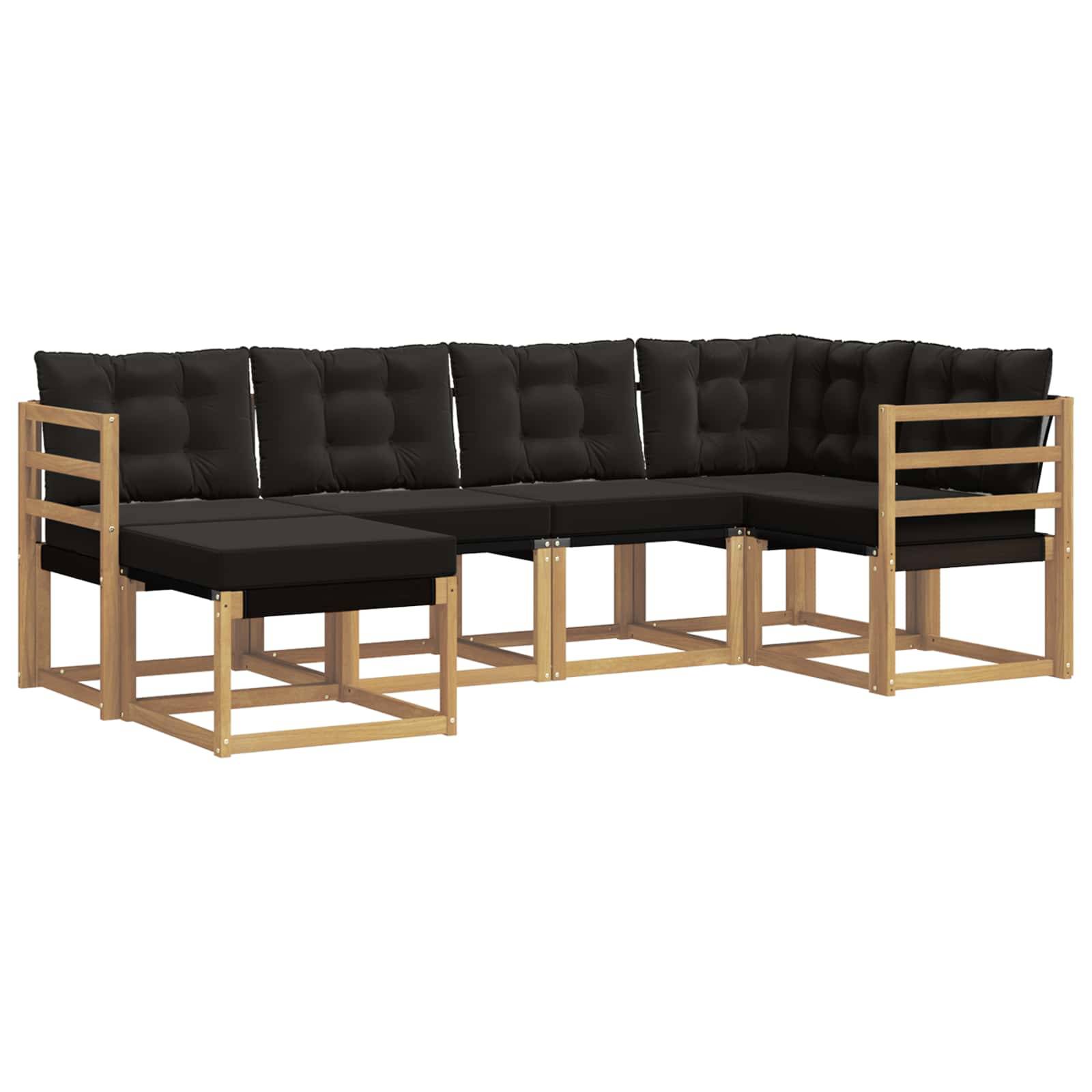 vidaXL Outdoor-Sofagarnitur mit Kissen 6 pcs Weiß und Schwarz