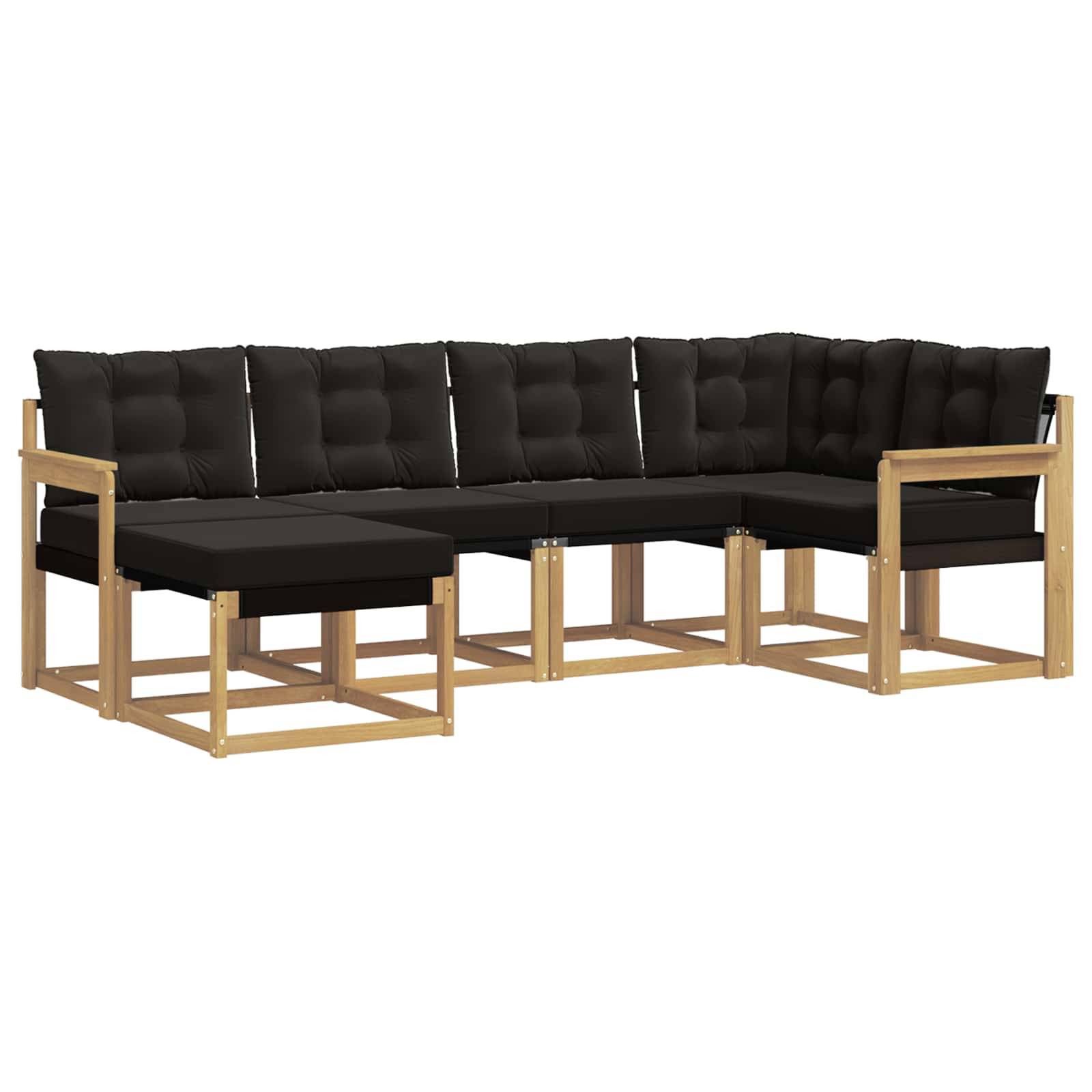 vidaXL Outdoor-Sofagarnitur mit Kissen 6 pcs Weiß und Schwarz
