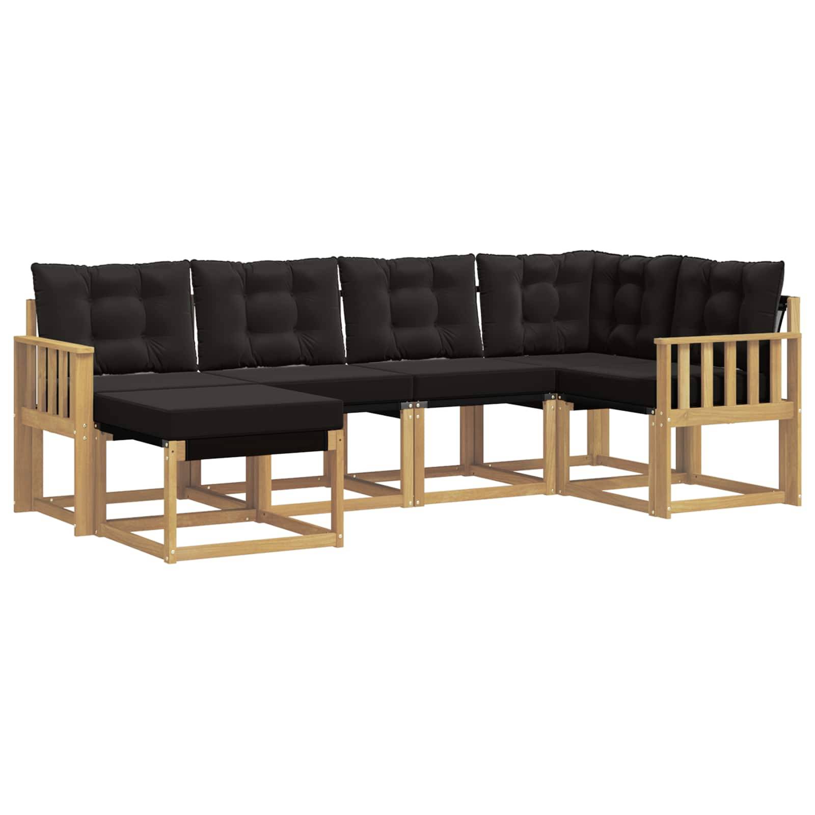 vidaXL Outdoor-Sofagarnitur mit Kissen 6 pcs Weiß und Schwarz