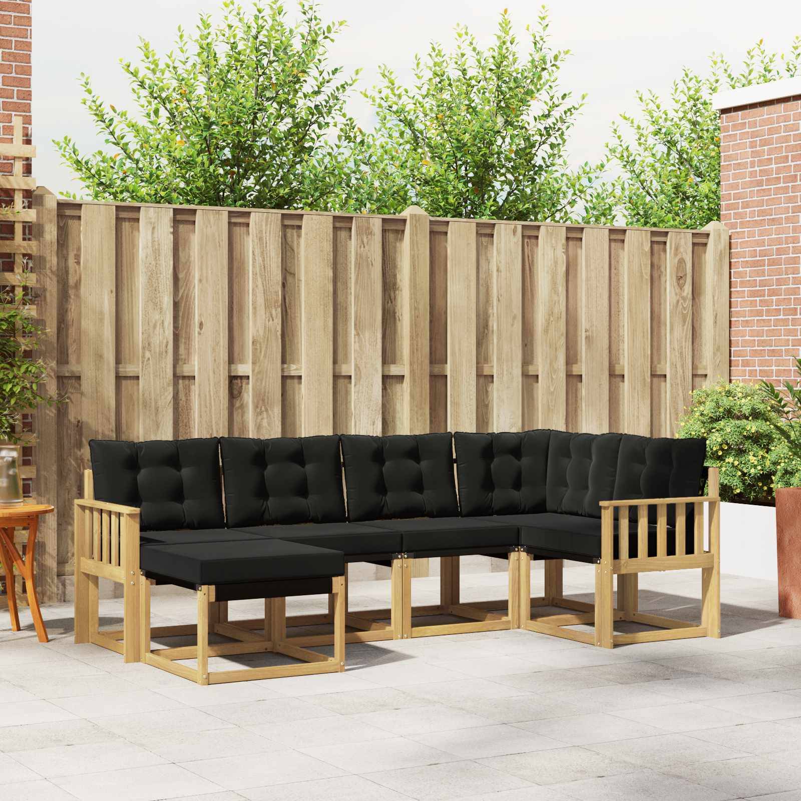vidaXL Outdoor-Sofagarnitur mit Kissen 6 pcs Weiß und Schwarz