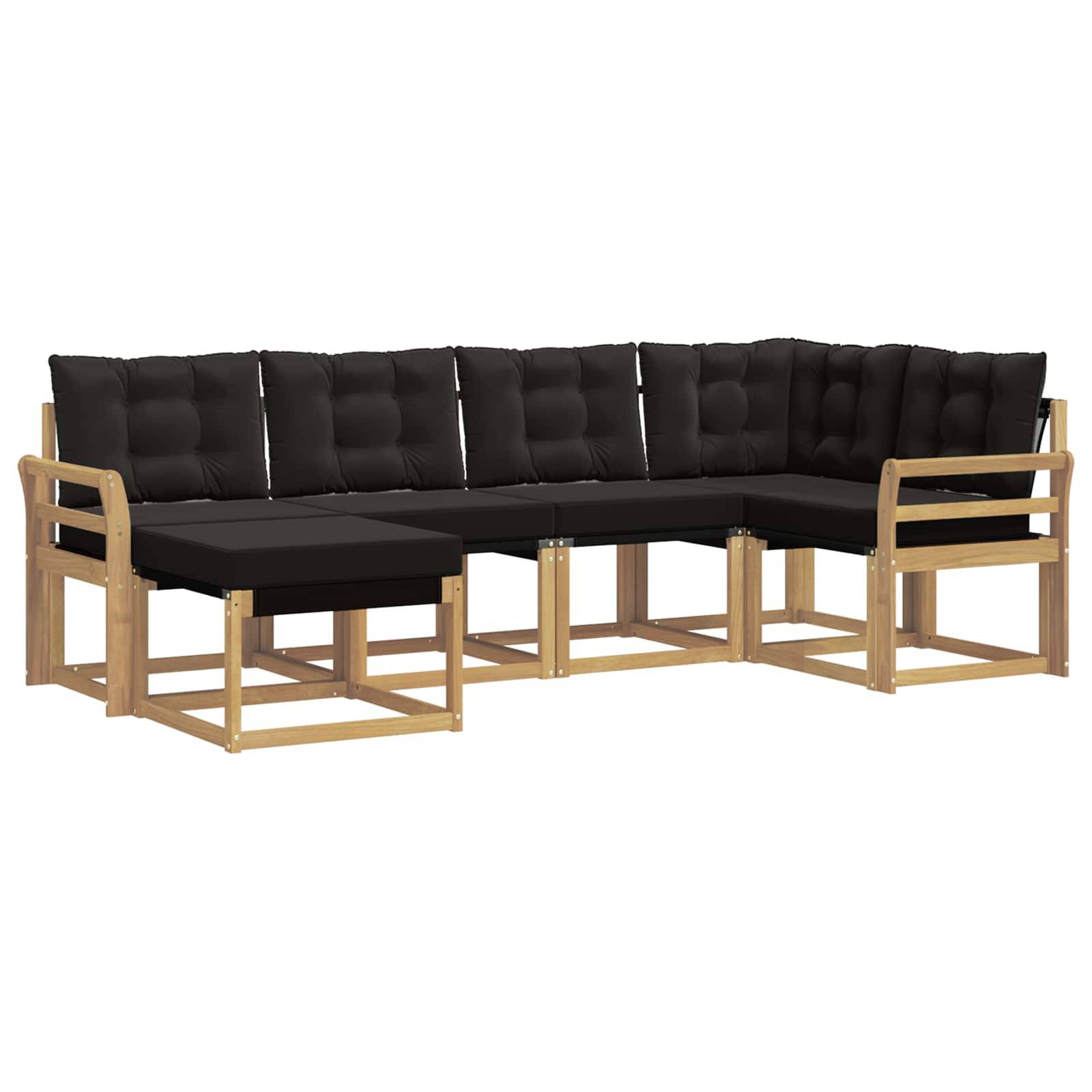 vidaXL Outdoor-Sofagarnitur mit Kissen 6 pcs Weiß und Schwarz