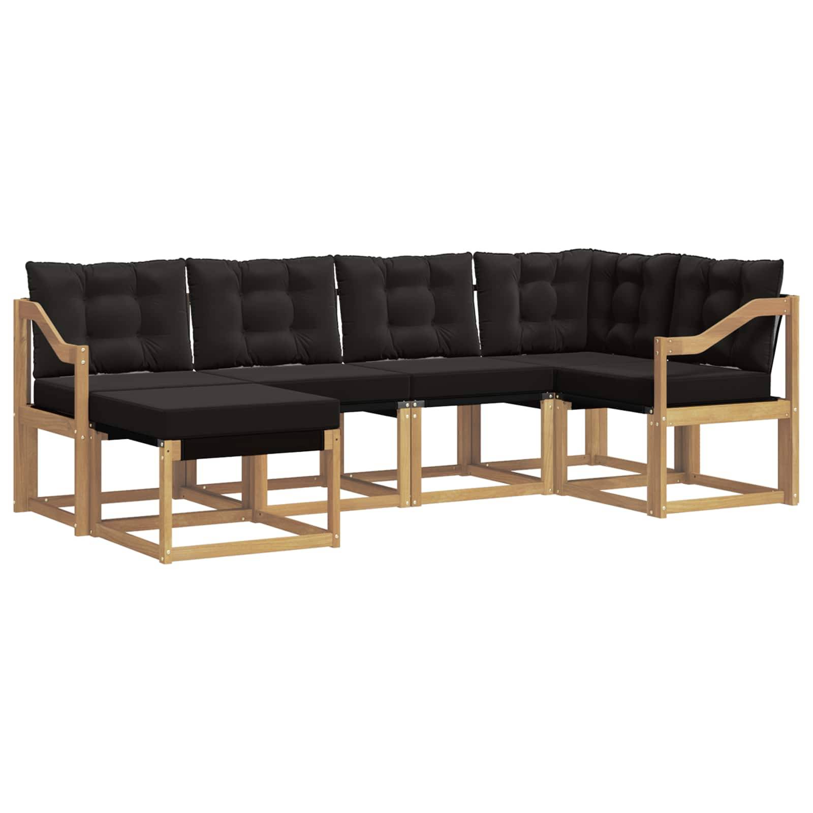 vidaXL Outdoor-Sofagarnitur mit Kissen 6 pcs Weiß und Schwarz
