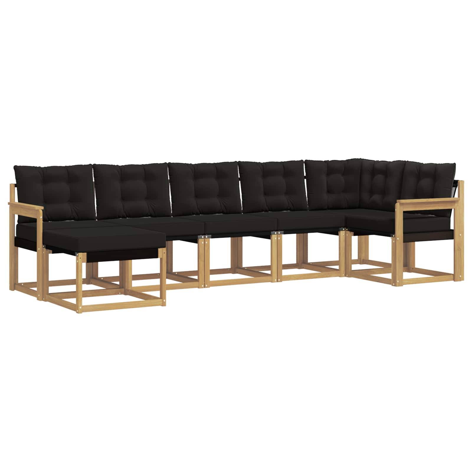 vidaXL Outdoor-Sofagarnitur mit Kissen 7 pcs Weiß und Schwarz
