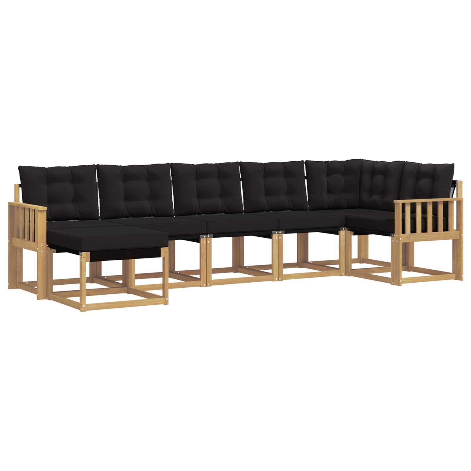 vidaXL Outdoor-Sofagarnitur mit Kissen 7 pcs Weiß und Schwarz