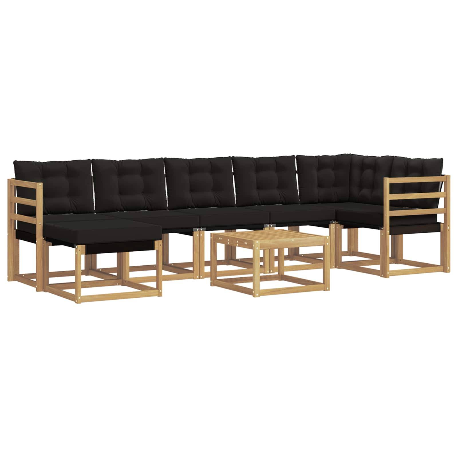 vidaXL Outdoor-Sofagarnitur mit Kissen 8 pcs Weiß und Schwarz