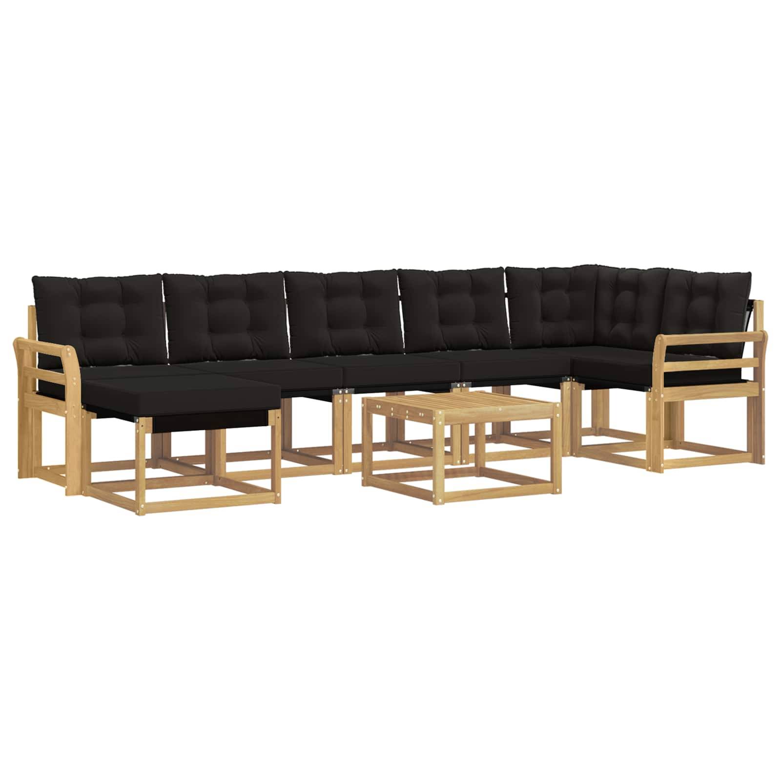vidaXL Outdoor-Sofagarnitur mit Kissen 8 pcs Weiß und Schwarz