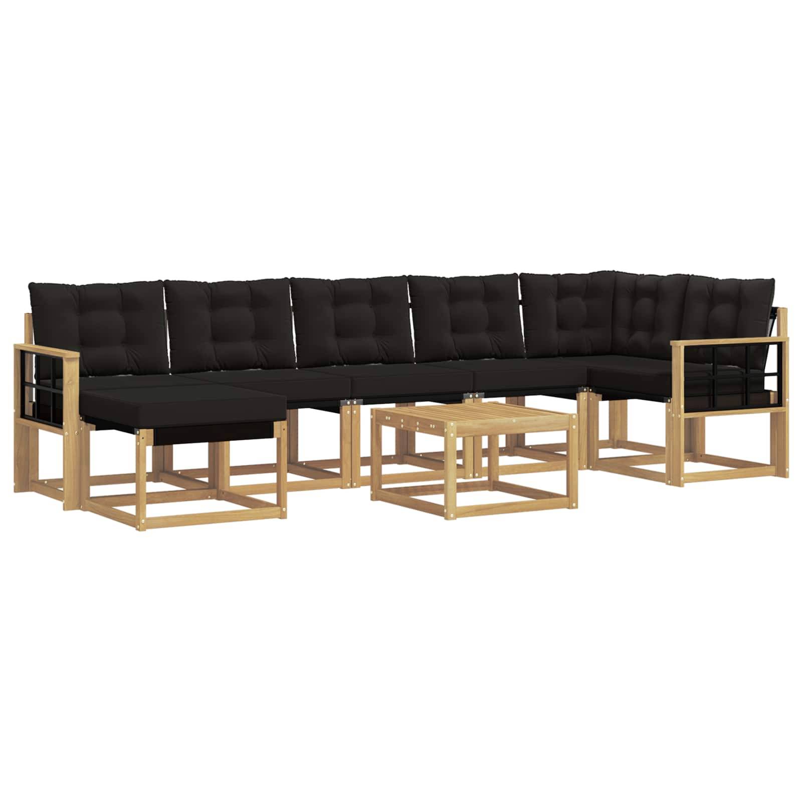 vidaXL Outdoor-Sofagarnitur mit Kissen 8 pcs Weiß und Schwarz