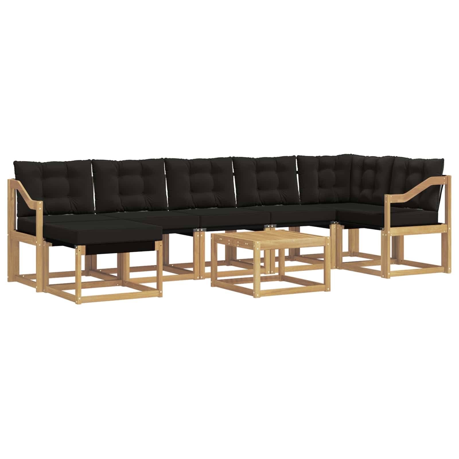 vidaXL Outdoor-Sofagarnitur mit Kissen 8 pcs Weiß und Schwarz