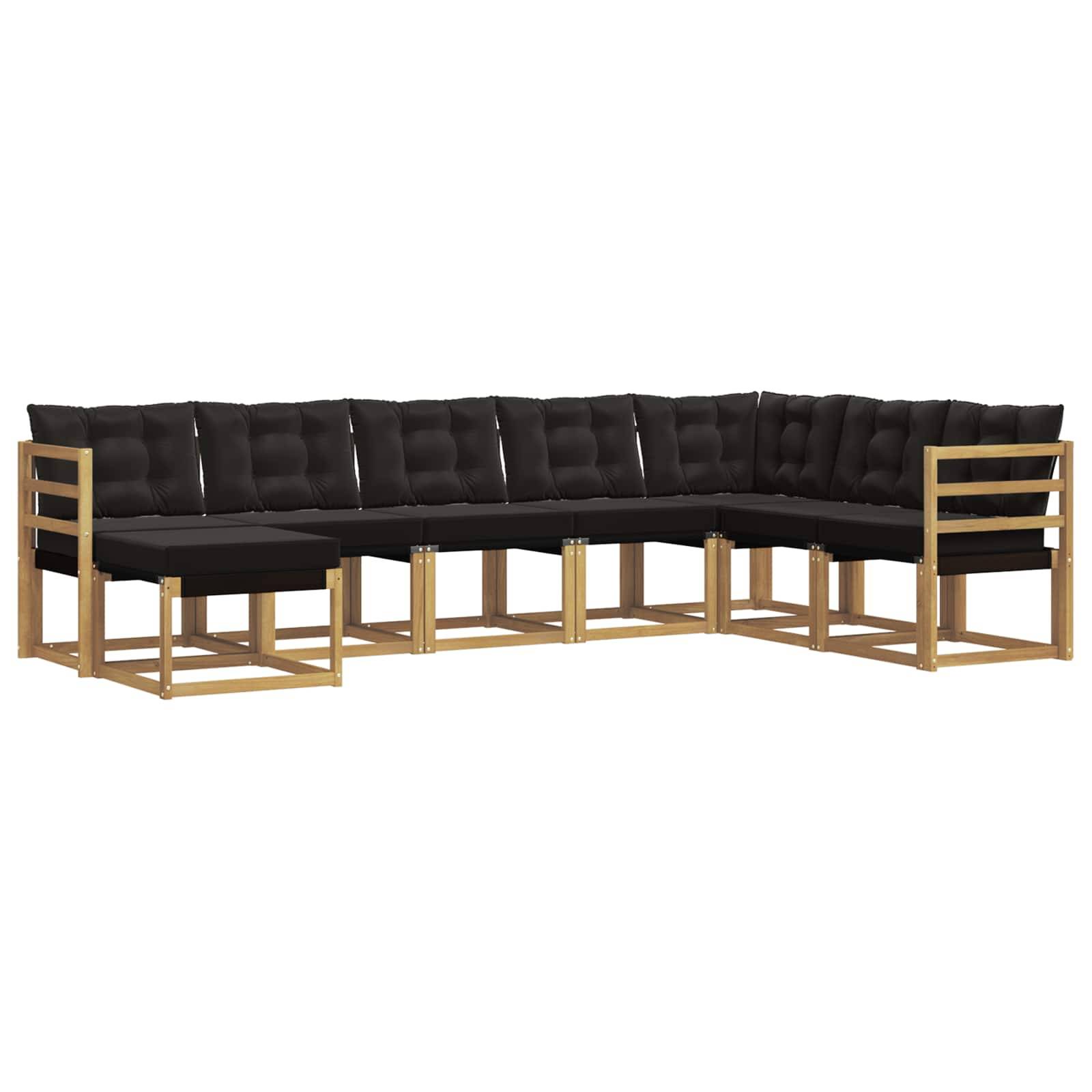 vidaXL Outdoor-Sofagarnitur mit Kissen 8 pcs Weiß und Schwarz