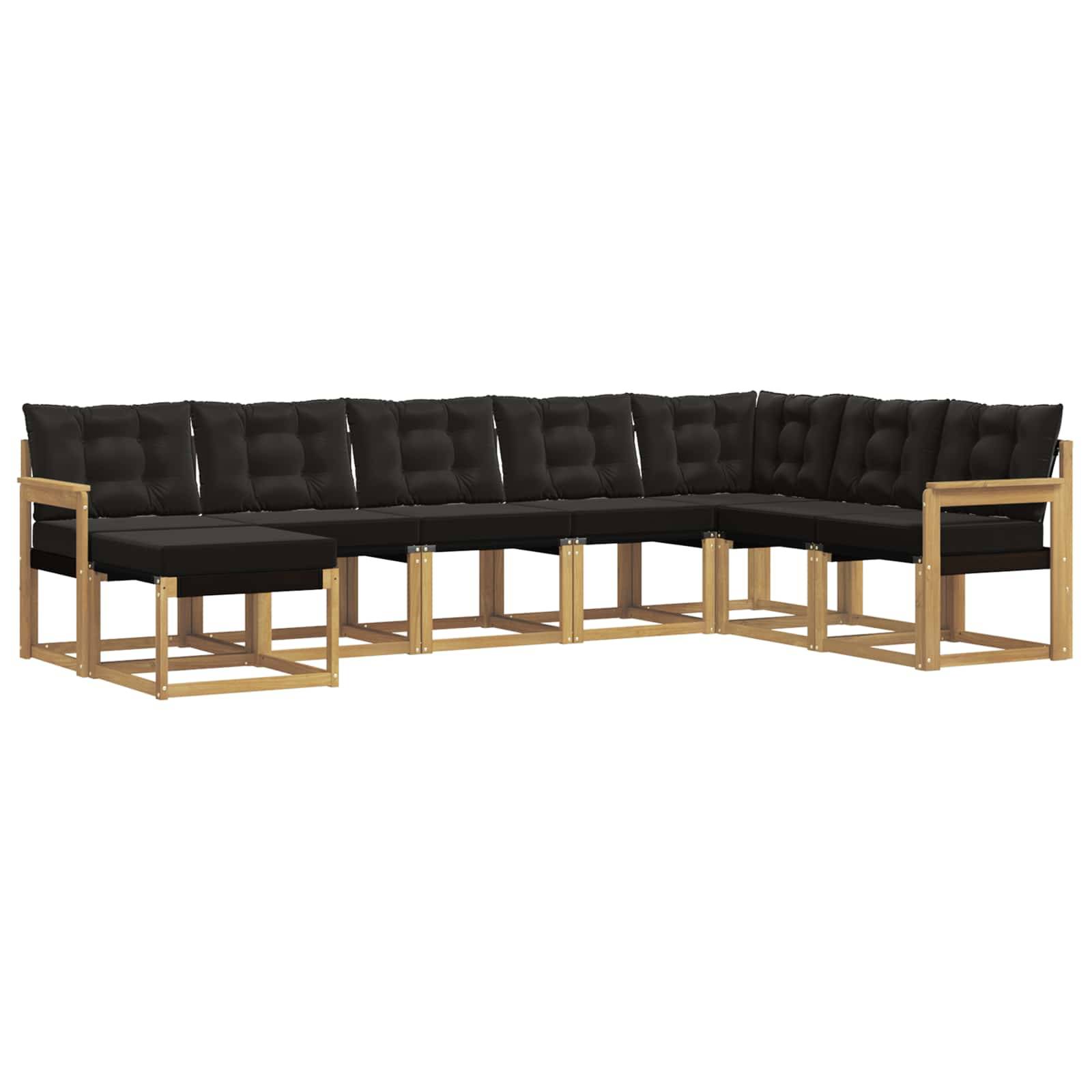 vidaXL Outdoor-Sofagarnitur mit Kissen 8 pcs Weiß und Schwarz
